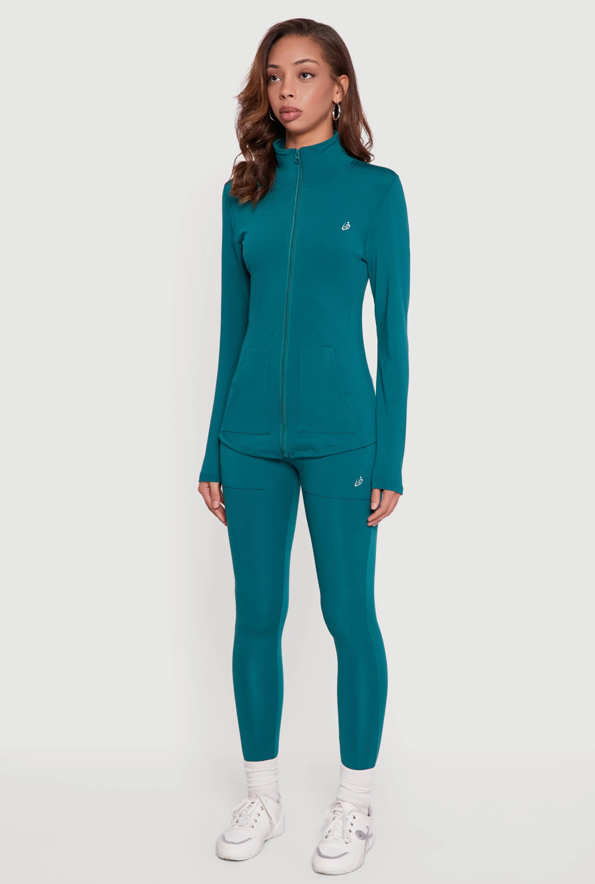 Long Sleeve Mock Neck Zip Front Track Jacket sold by Rainbow product image thumbnail 5