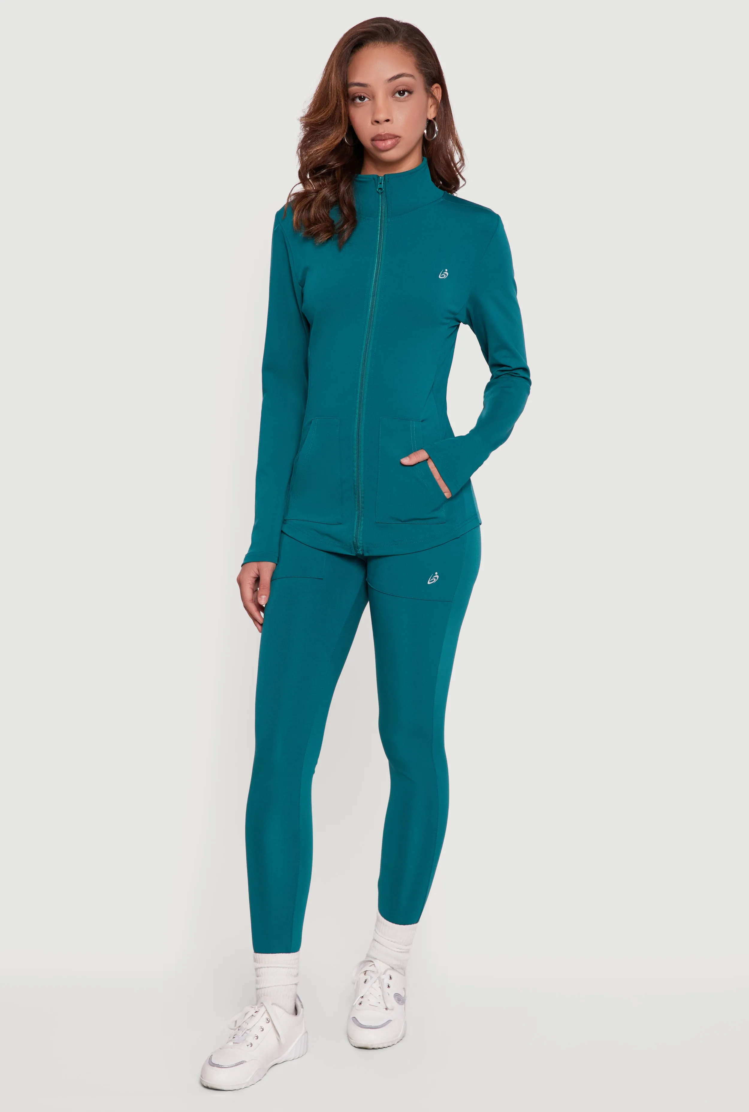 Long Sleeve Mock Neck Zip Front Track Jacket sold by Rainbow product image thumbnail 2