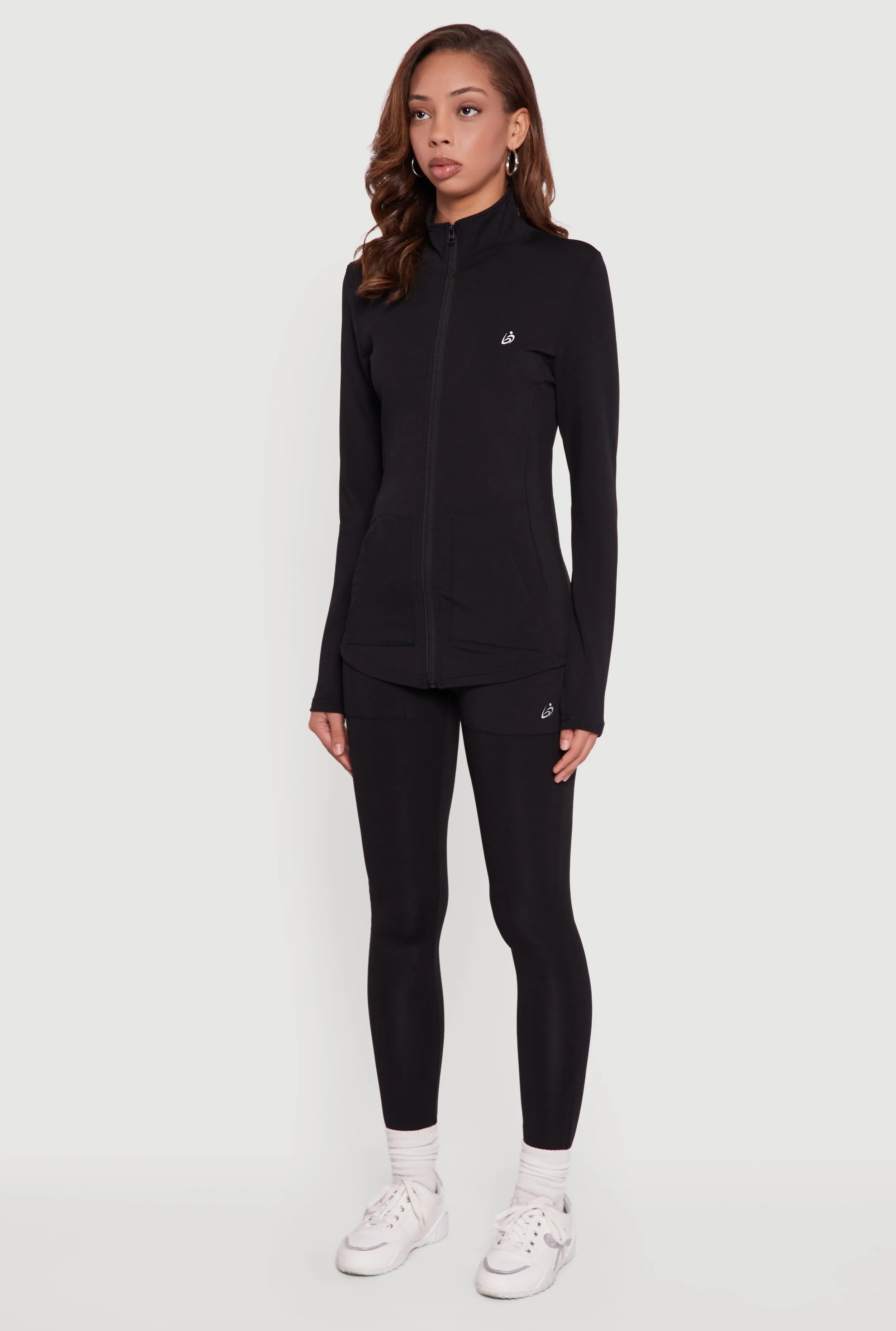 Long Sleeve Mock Neck Zip Front Track Jacket sold by Rainbow product image thumbnail 5