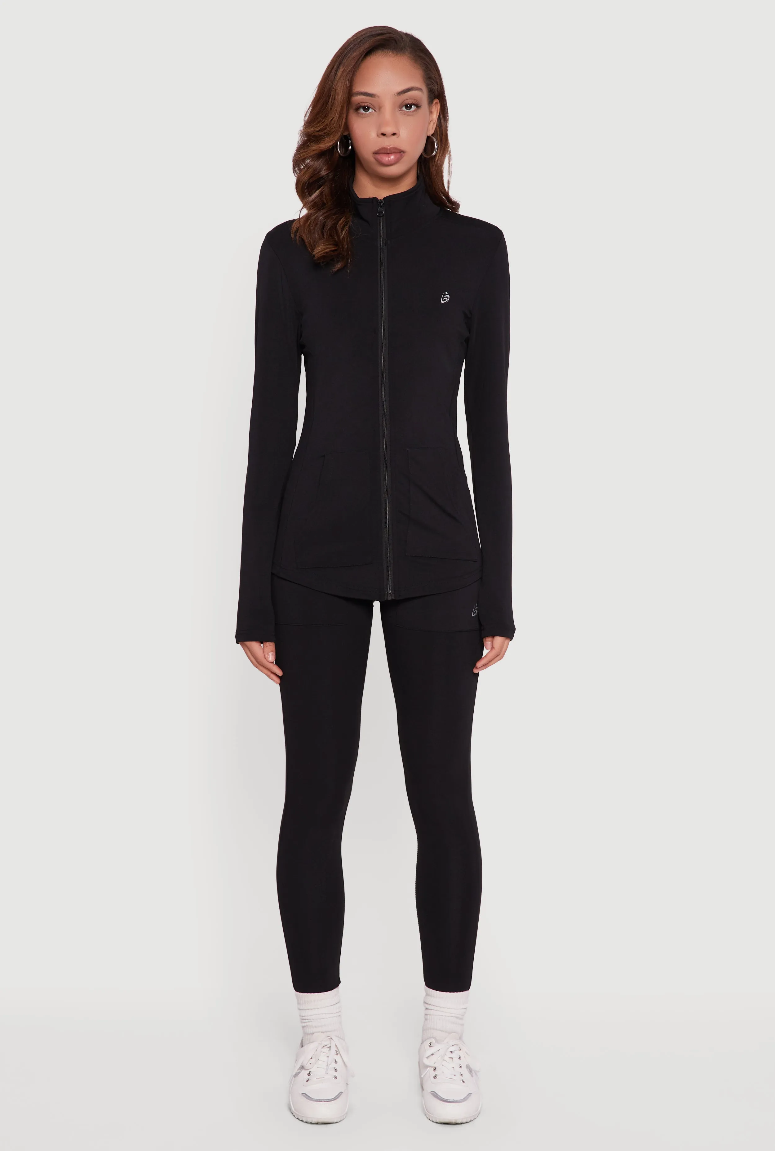 Long Sleeve Mock Neck Zip Front Track Jacket sold by Rainbow product image thumbnail 3