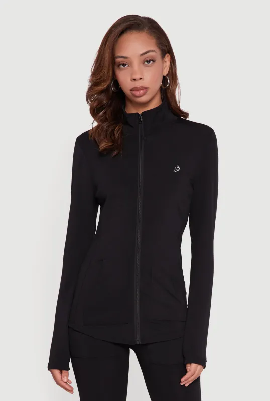 Long Sleeve Mock Neck Zip Front Track Jacket sold by Rainbow