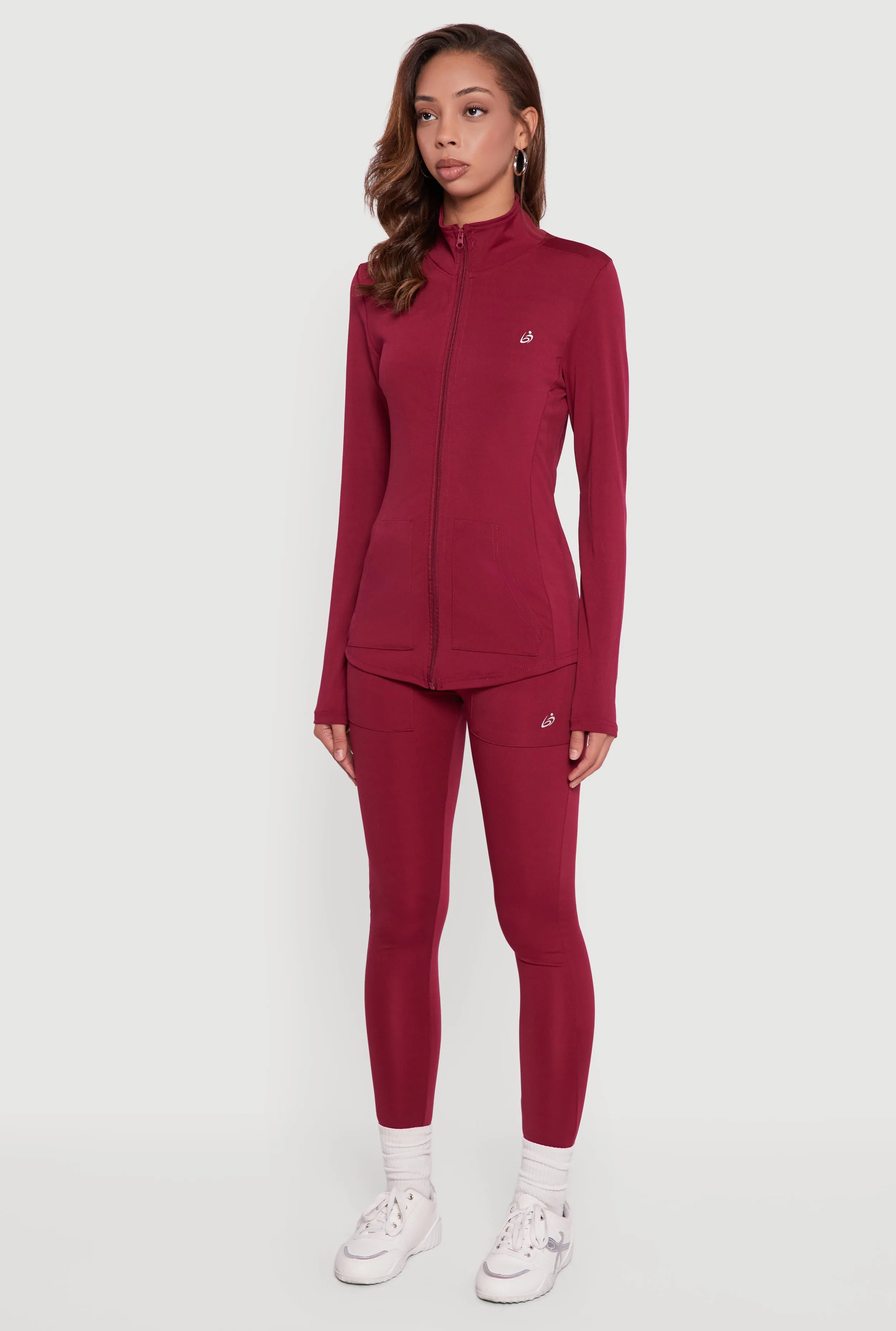 Long Sleeve Mock Neck Zip Front Track Jacket sold by Rainbow product image thumbnail 5