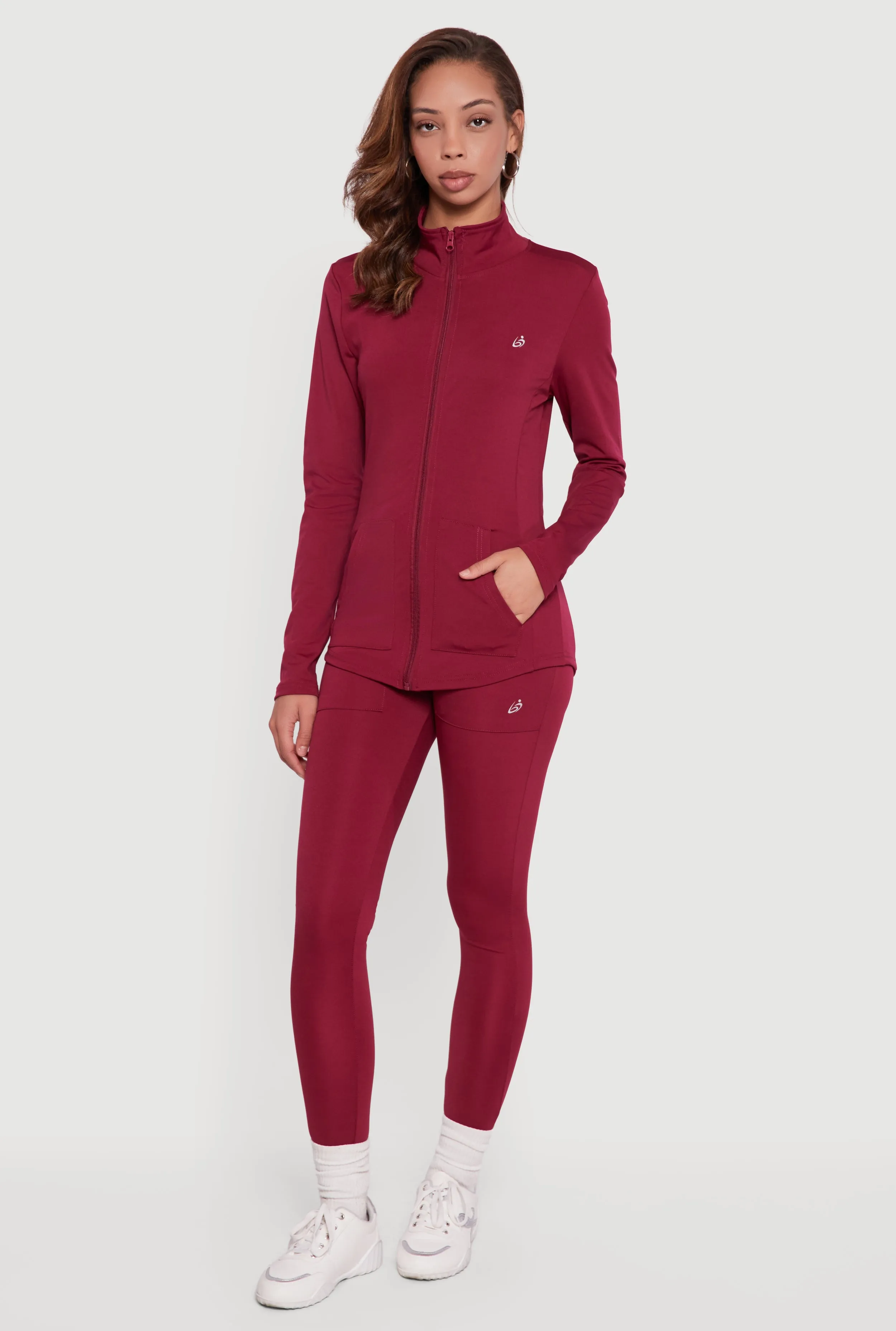 Long Sleeve Mock Neck Zip Front Track Jacket sold by Rainbow product image thumbnail 2