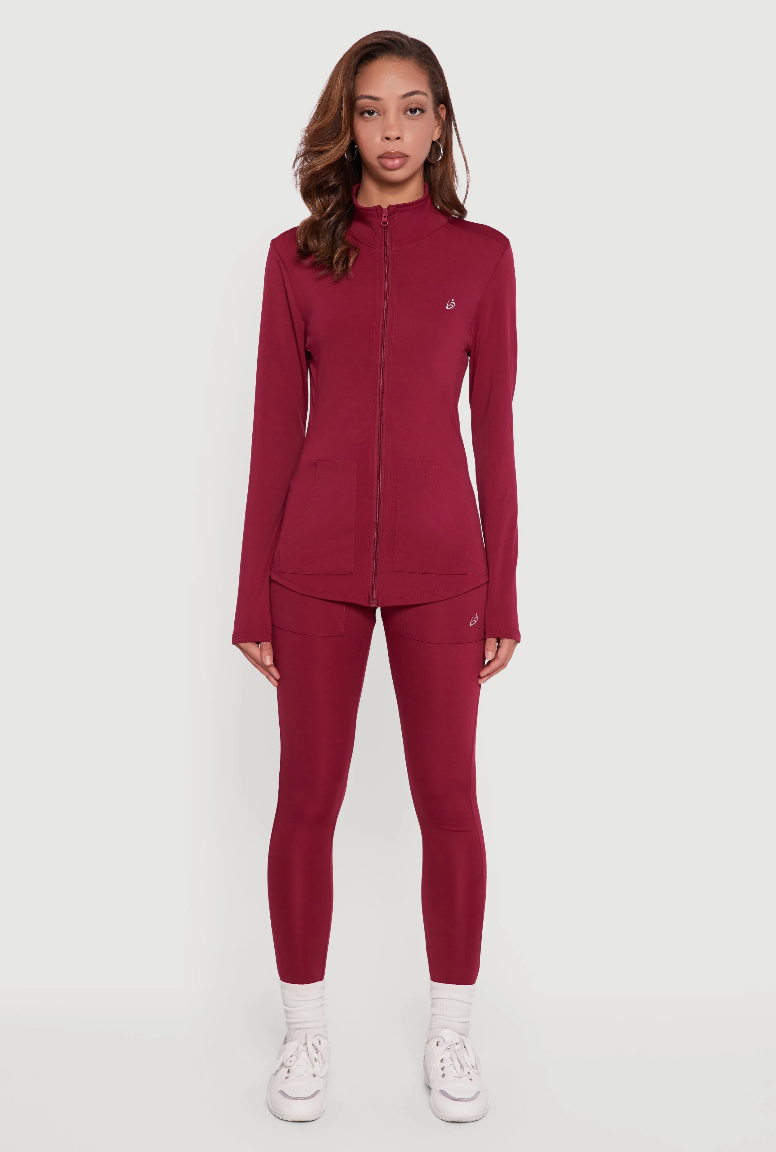 Long Sleeve Mock Neck Zip Front Track Jacket sold by Rainbow product image thumbnail 3