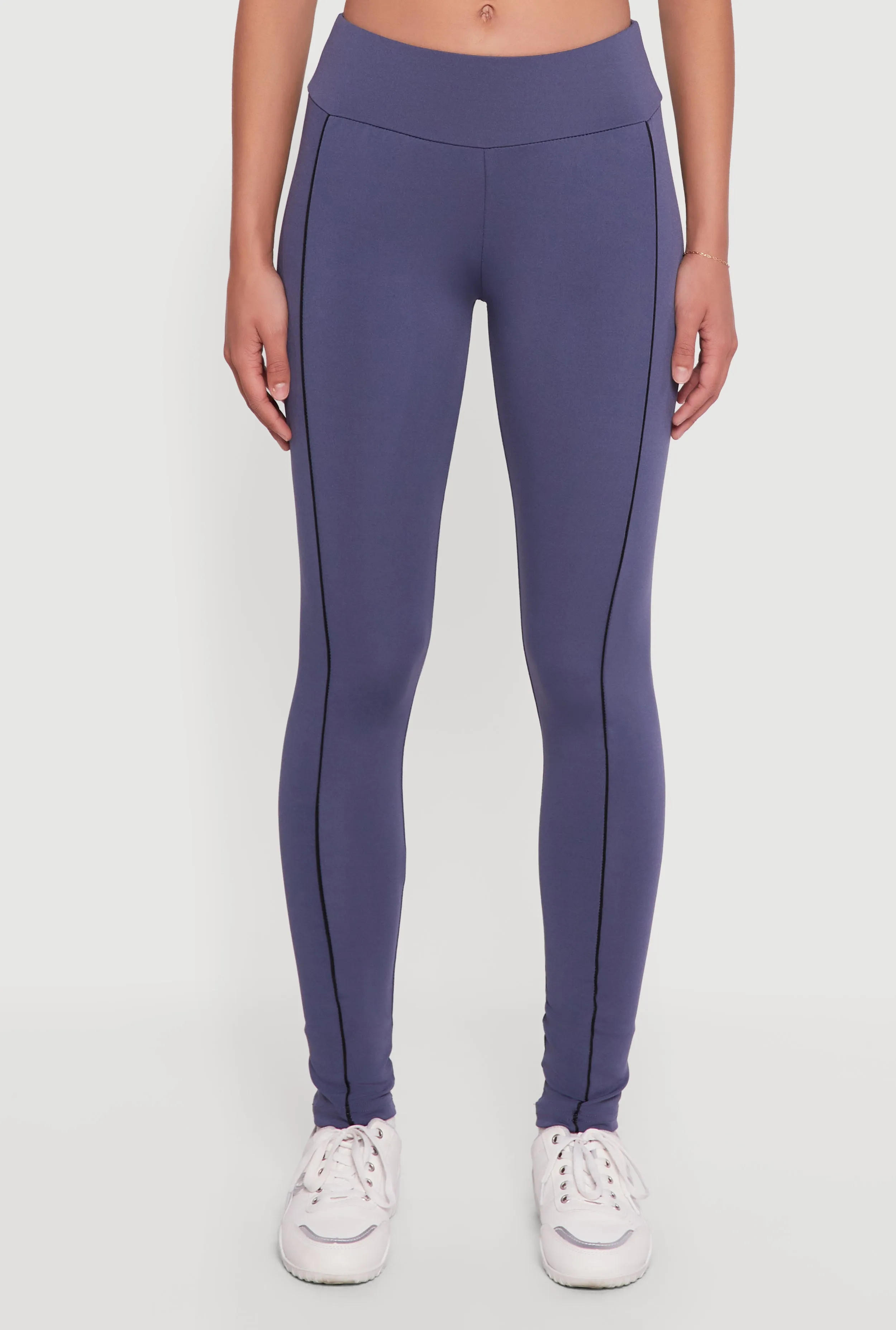 Contrast Trim Pipping Mid Rise Leggings sold by Rainbow product image thumbnail 3