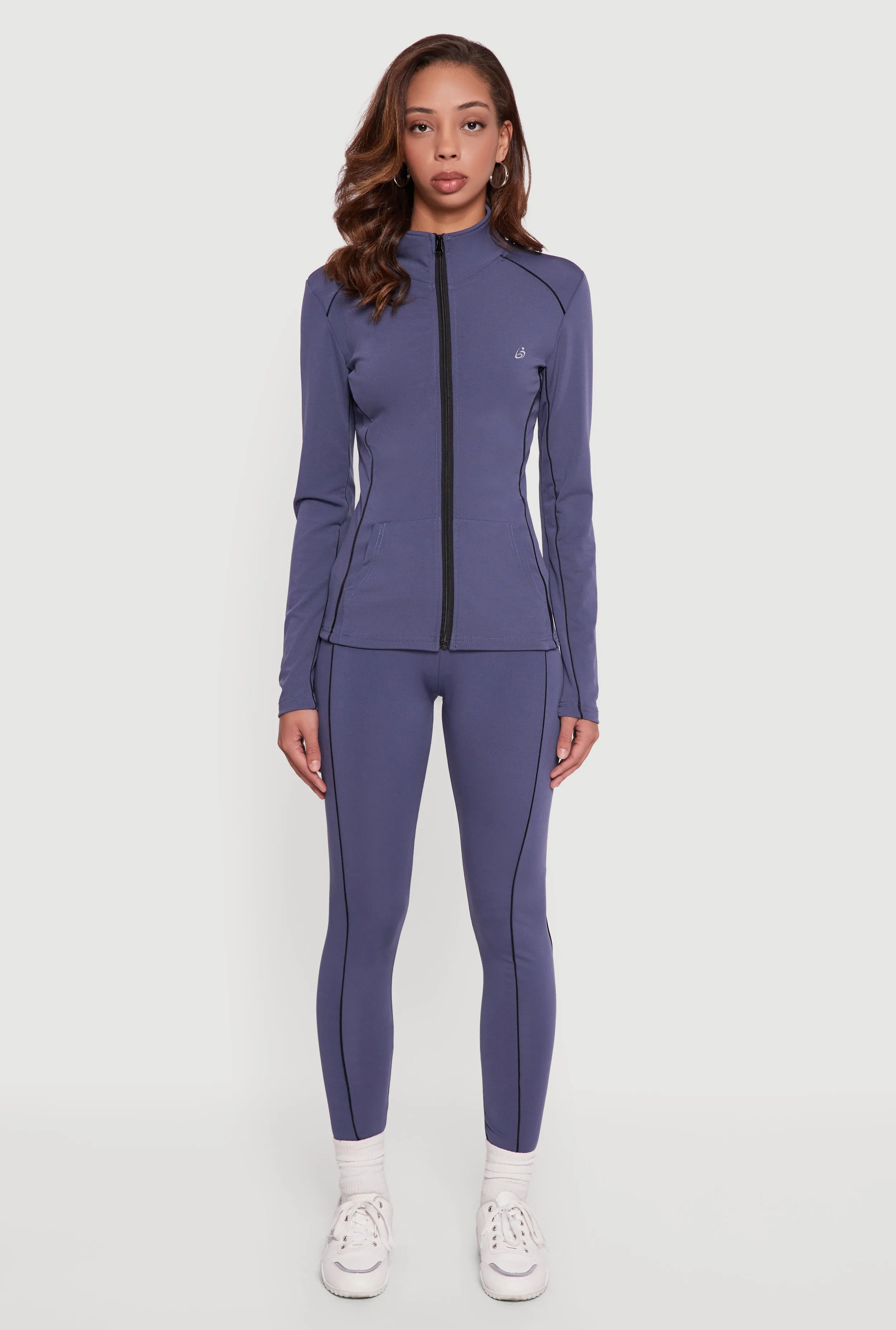 Contrast Trim Pipping Mid Rise Leggings sold by Rainbow product image thumbnail 2