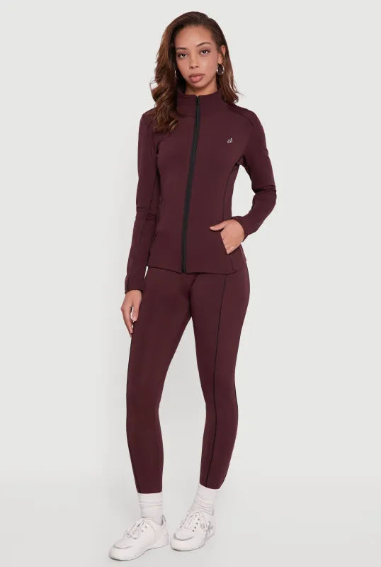 Contrast Trim Pipping Mid Rise Leggings sold by Rainbow