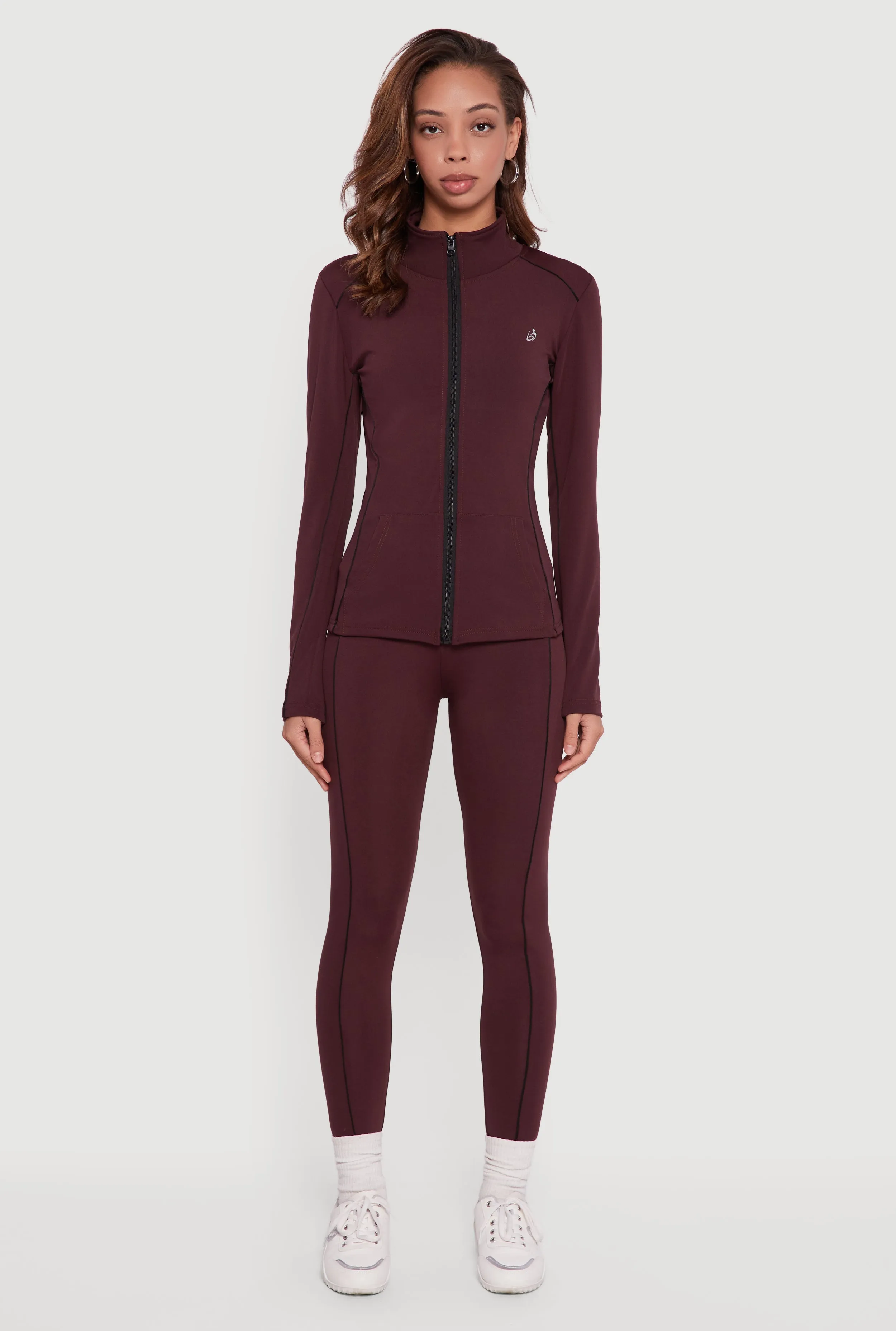 Zip Front Mock Neck Contrast Trim Track Jacket sold by Rainbow product image thumbnail 3