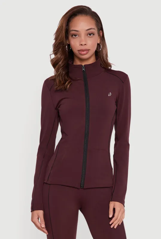 Zip Front Mock Neck Contrast Trim Track Jacket sold by Rainbow