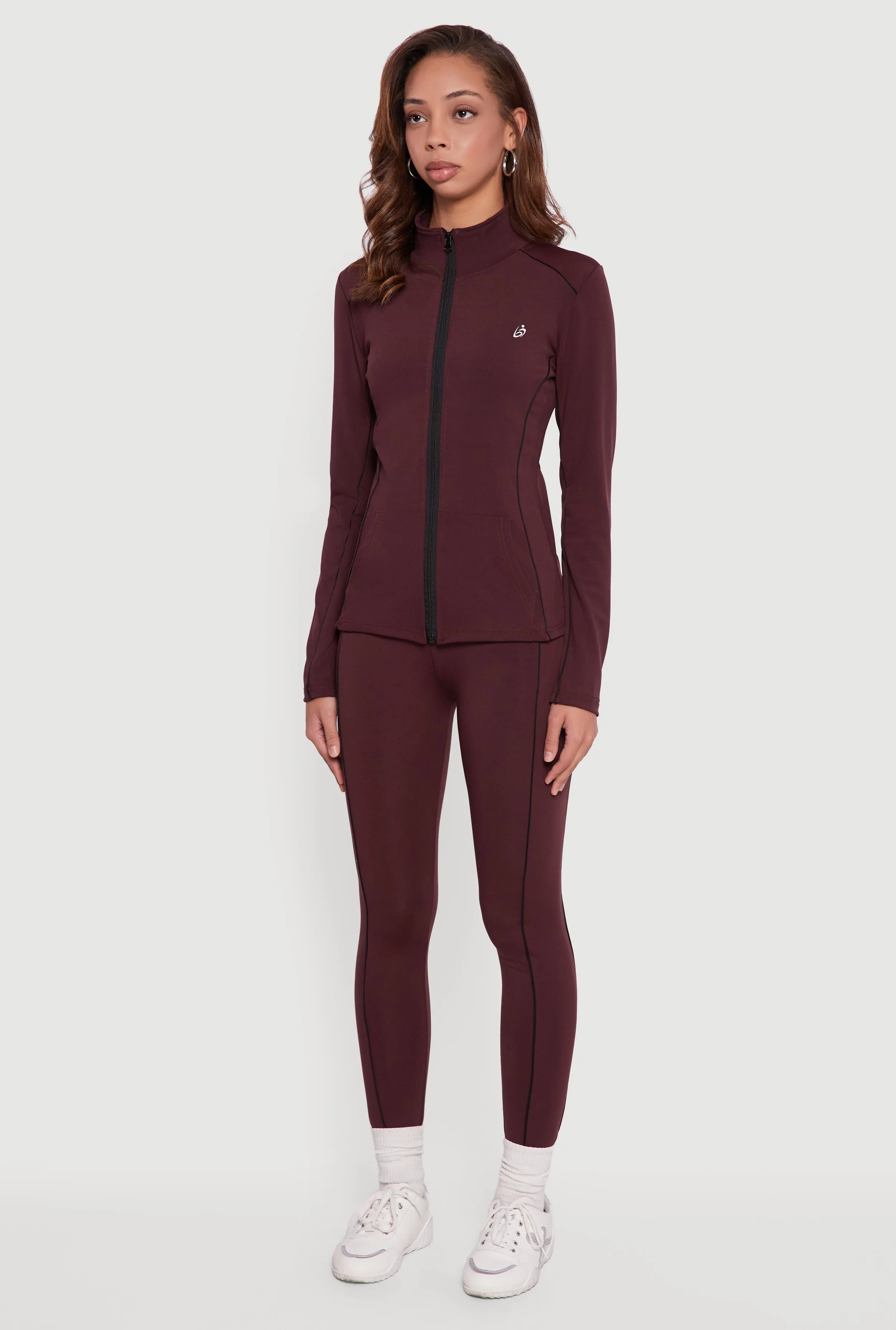 Zip Front Mock Neck Contrast Trim Track Jacket sold by Rainbow product image thumbnail 5