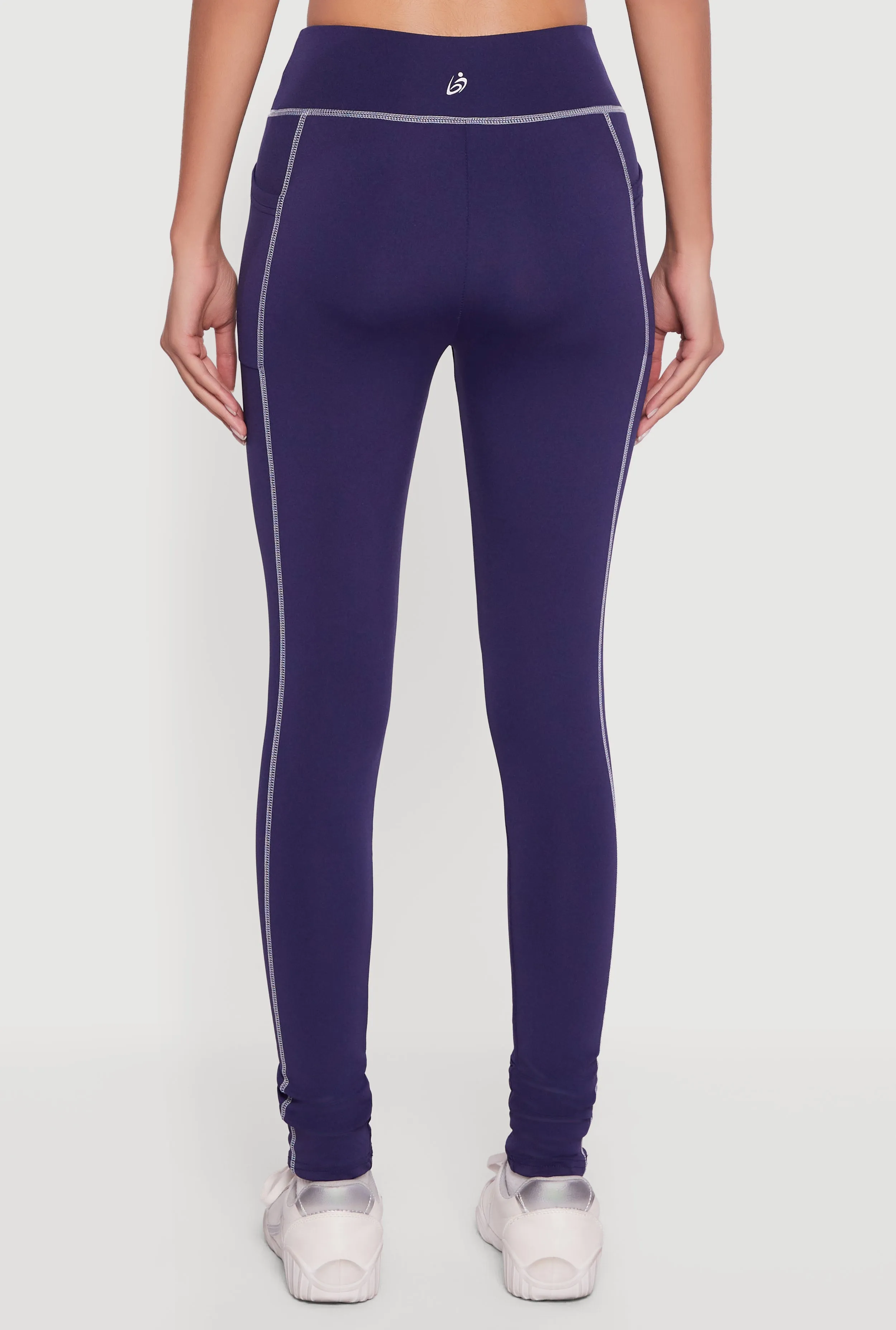 High Waisted Contrast Trim Decorative Stitch Leggings sold by Rainbow product image thumbnail 5