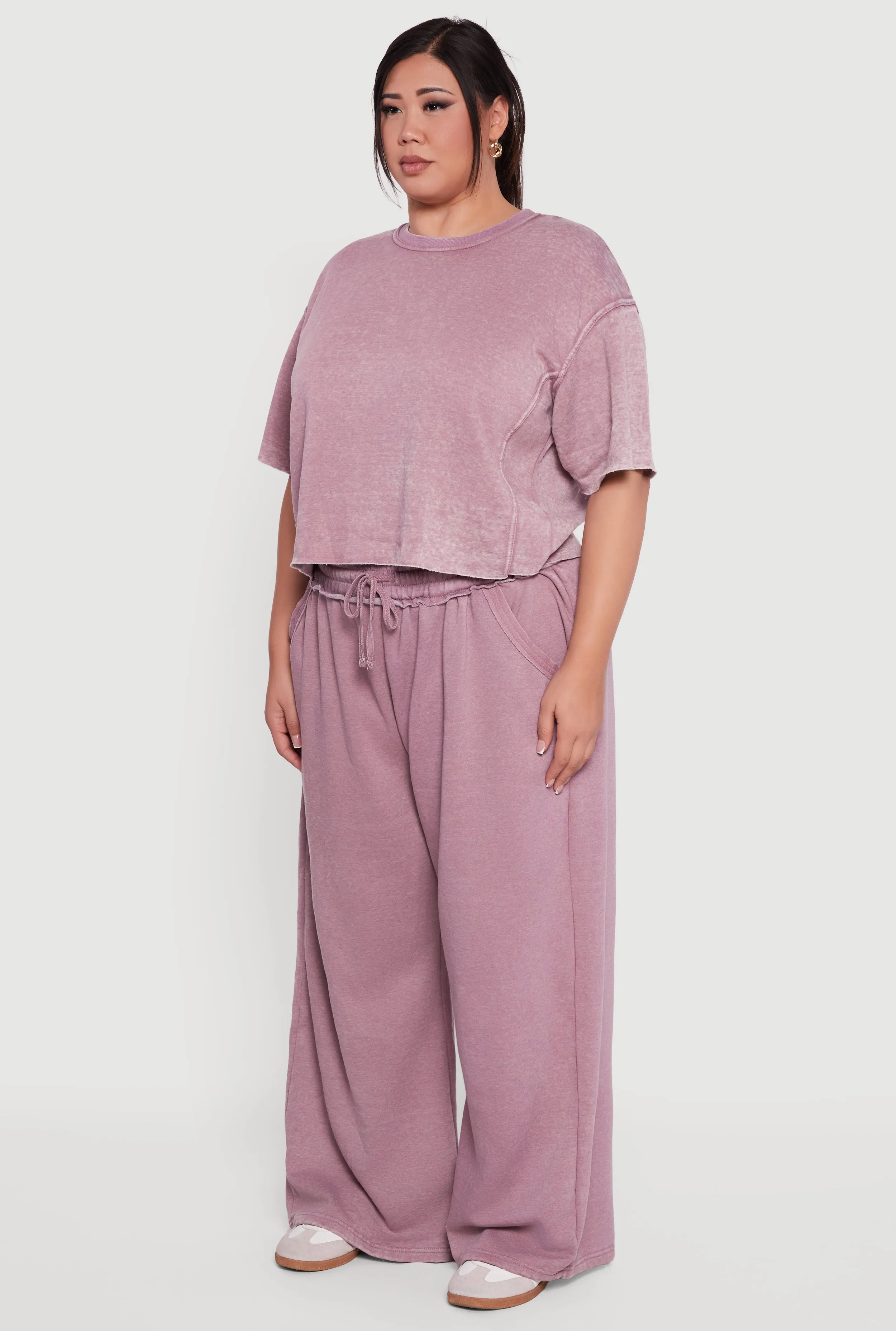 Plus Size Mineral Wash Fleece Pintuck Tee sold by Rainbow product image thumbnail 5