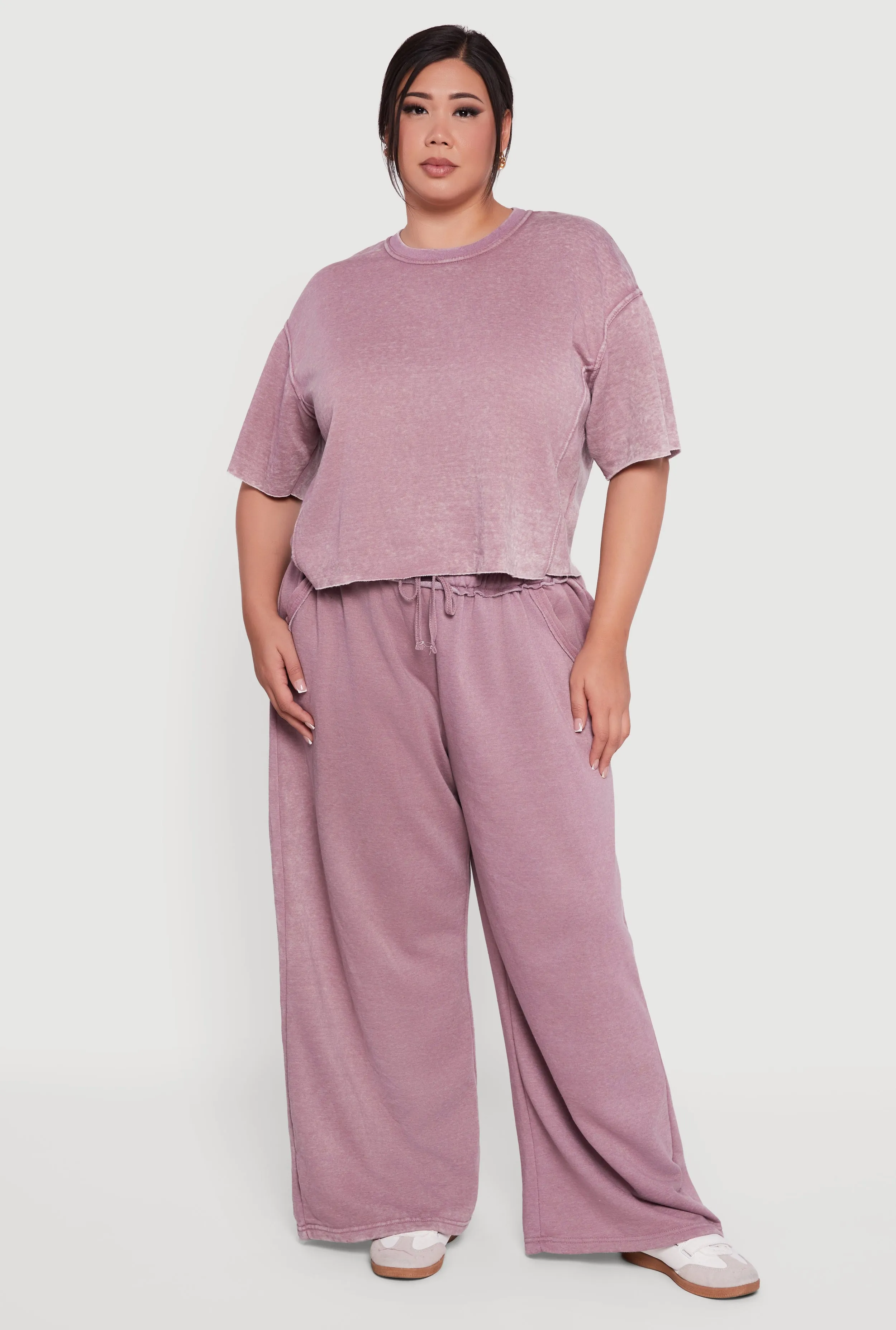 Plus Size Mineral Wash Fleece Pintuck Tee sold by Rainbow product image thumbnail 2