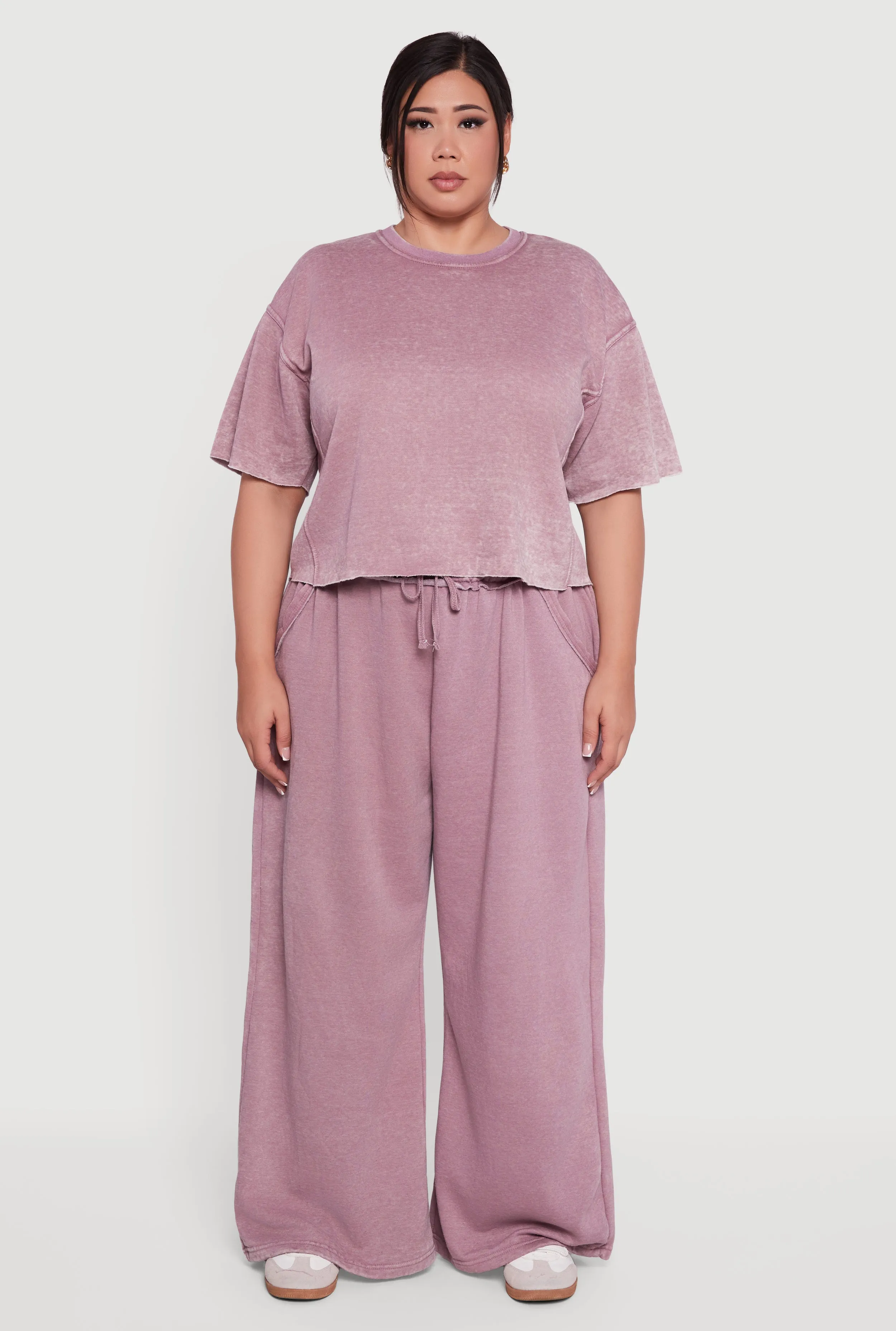 Plus Size Mineral Wash Fleece Pintuck Tee sold by Rainbow product image thumbnail 3