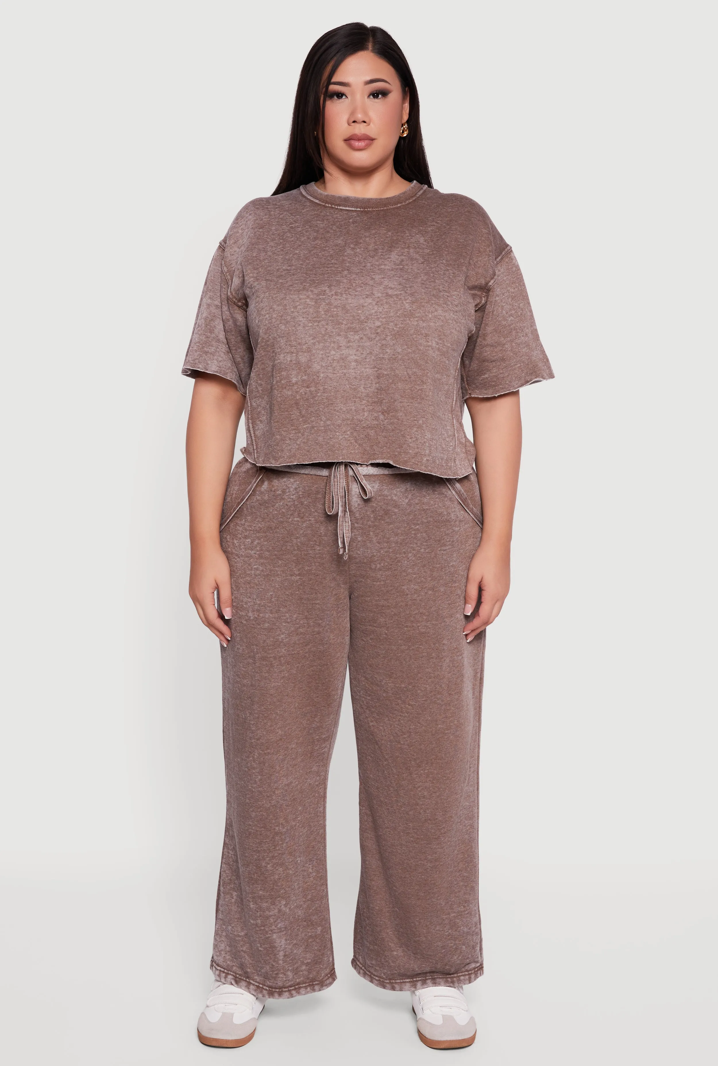 Plus Size Mineral Wash Fleece Pintuck Tee sold by Rainbow product image thumbnail 3