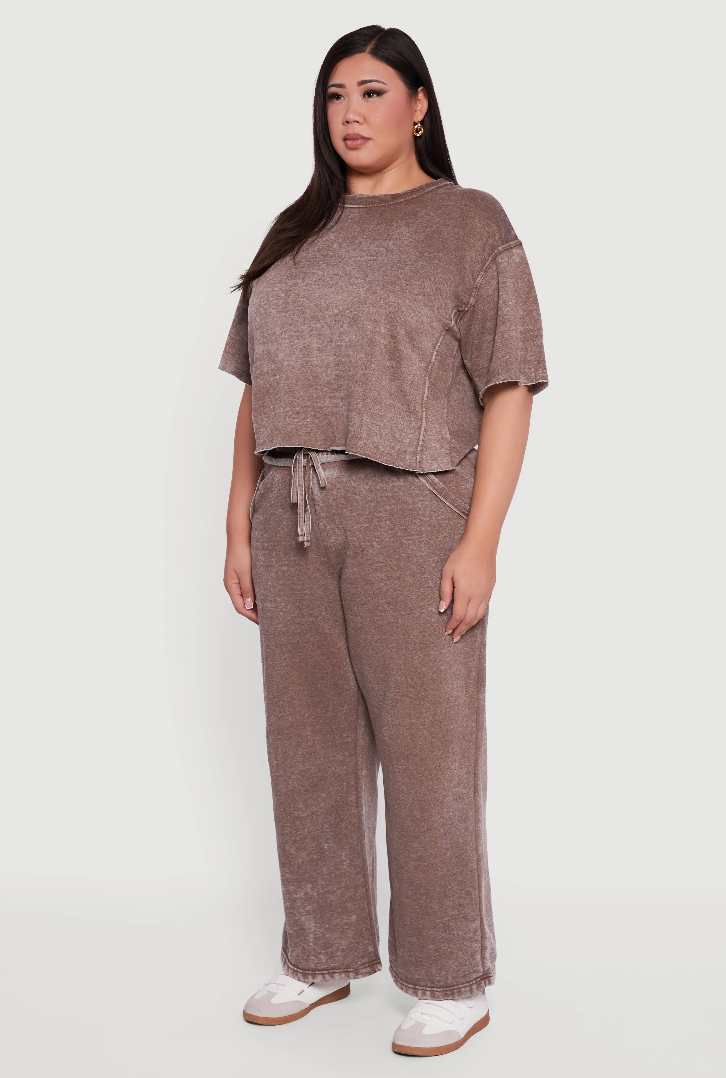 Plus Size Mineral Wash Fleece Pintuck Tee sold by Rainbow product image thumbnail 5