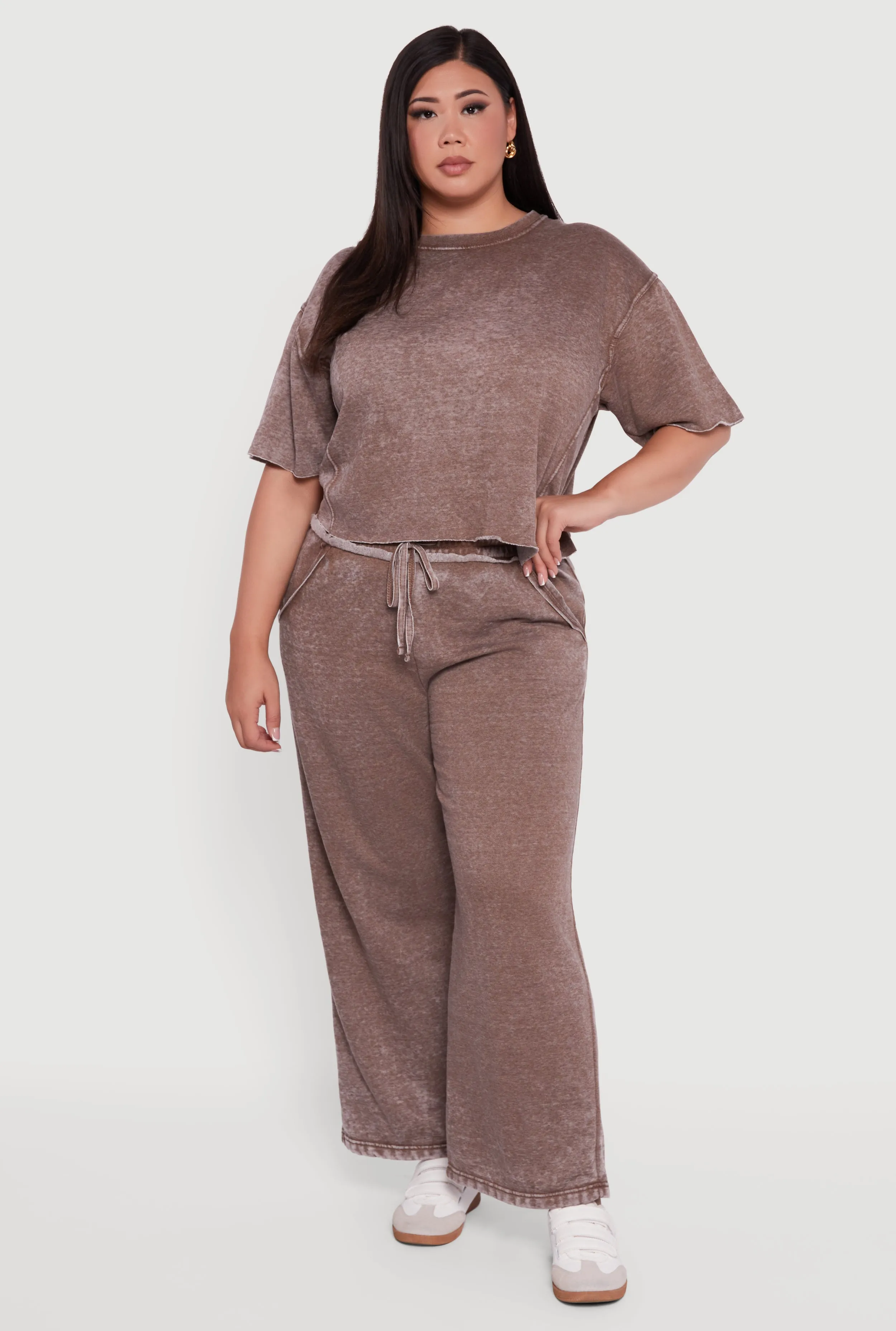 Plus Size Mineral Wash Fleece Pintuck Tee sold by Rainbow product image thumbnail 2