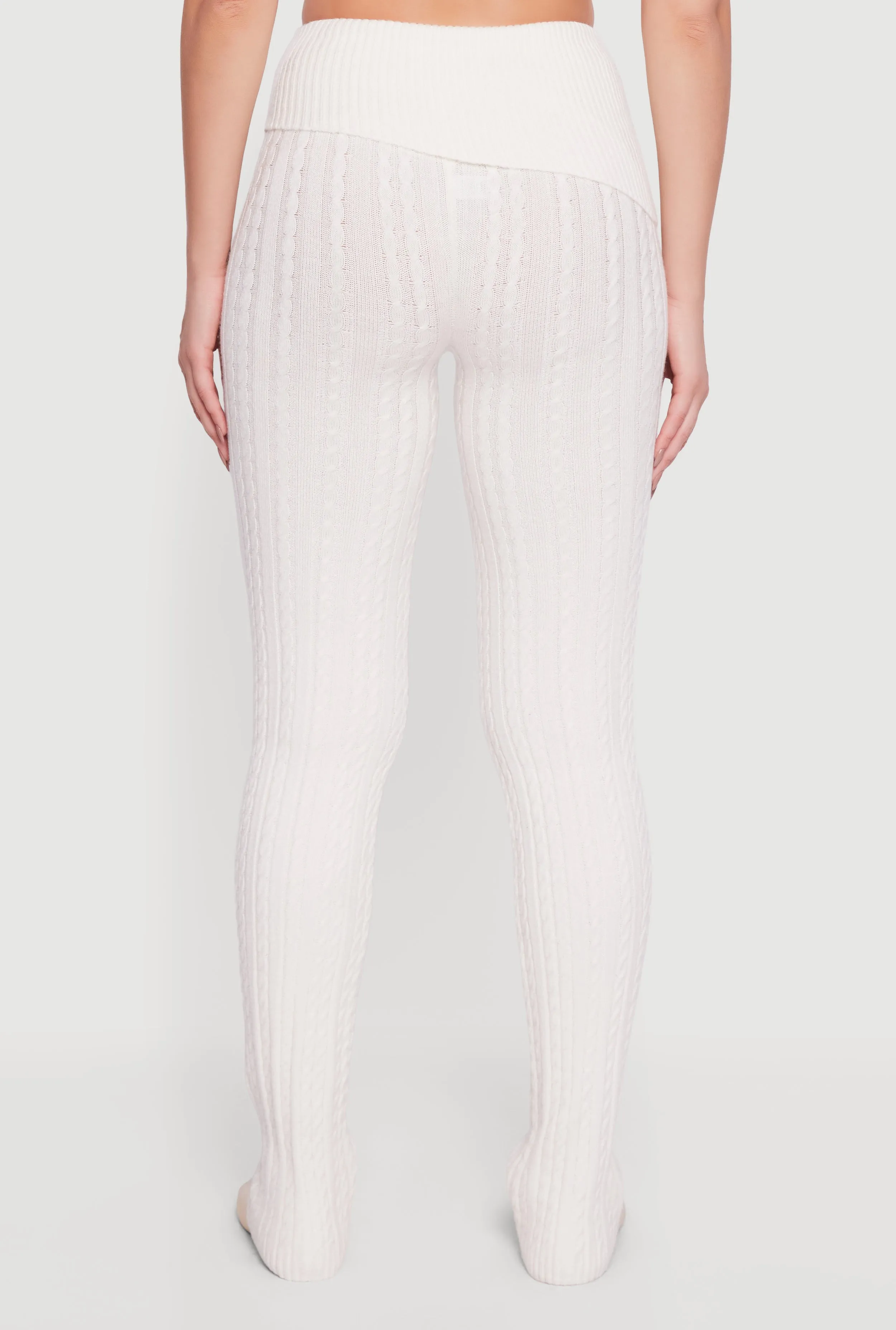 Cable Knit Asymmetrical Fold Over Pants sold by Rainbow product image thumbnail 5