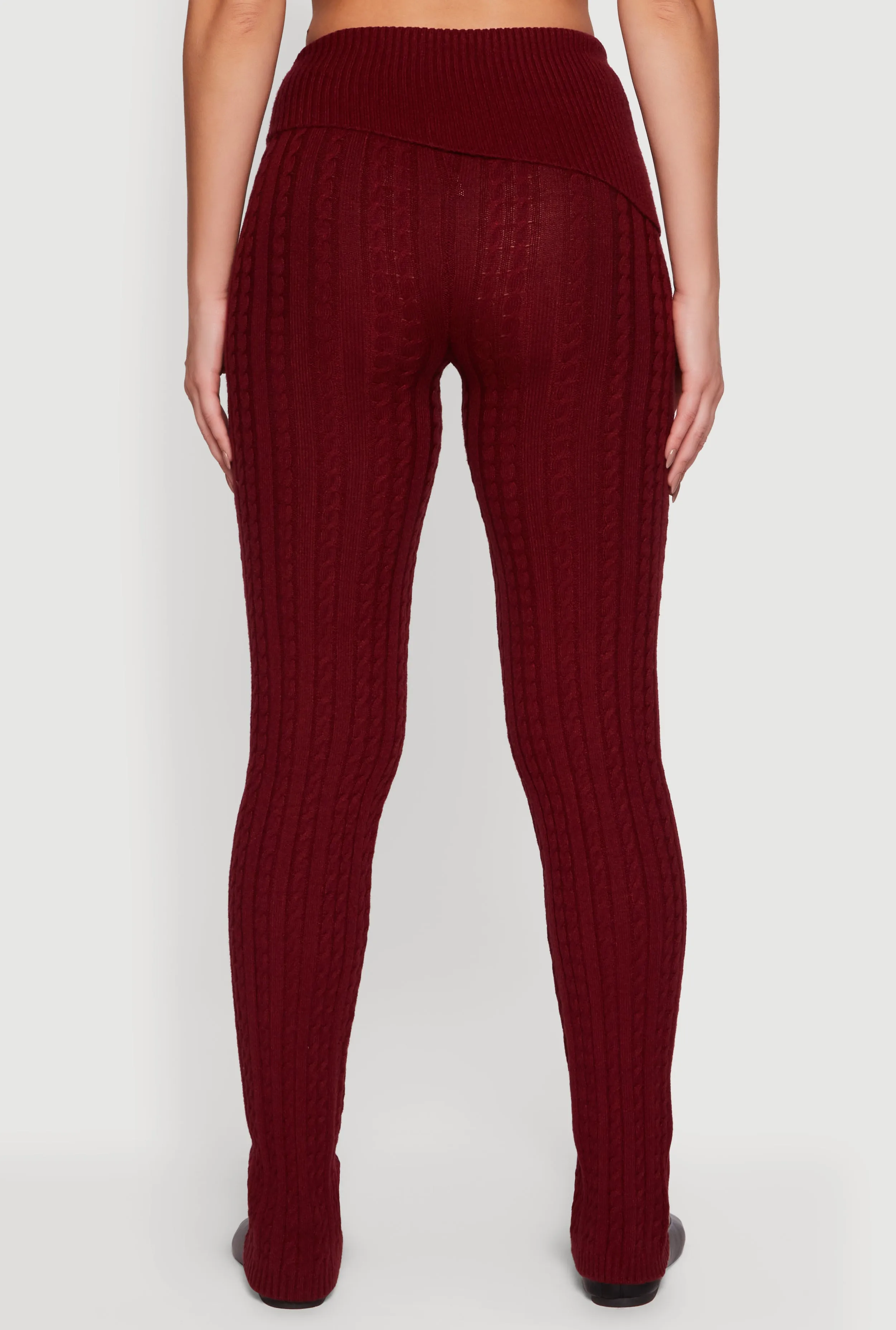 Cable Knit Asymmetrical Fold Over Pants sold by Rainbow product image thumbnail 5