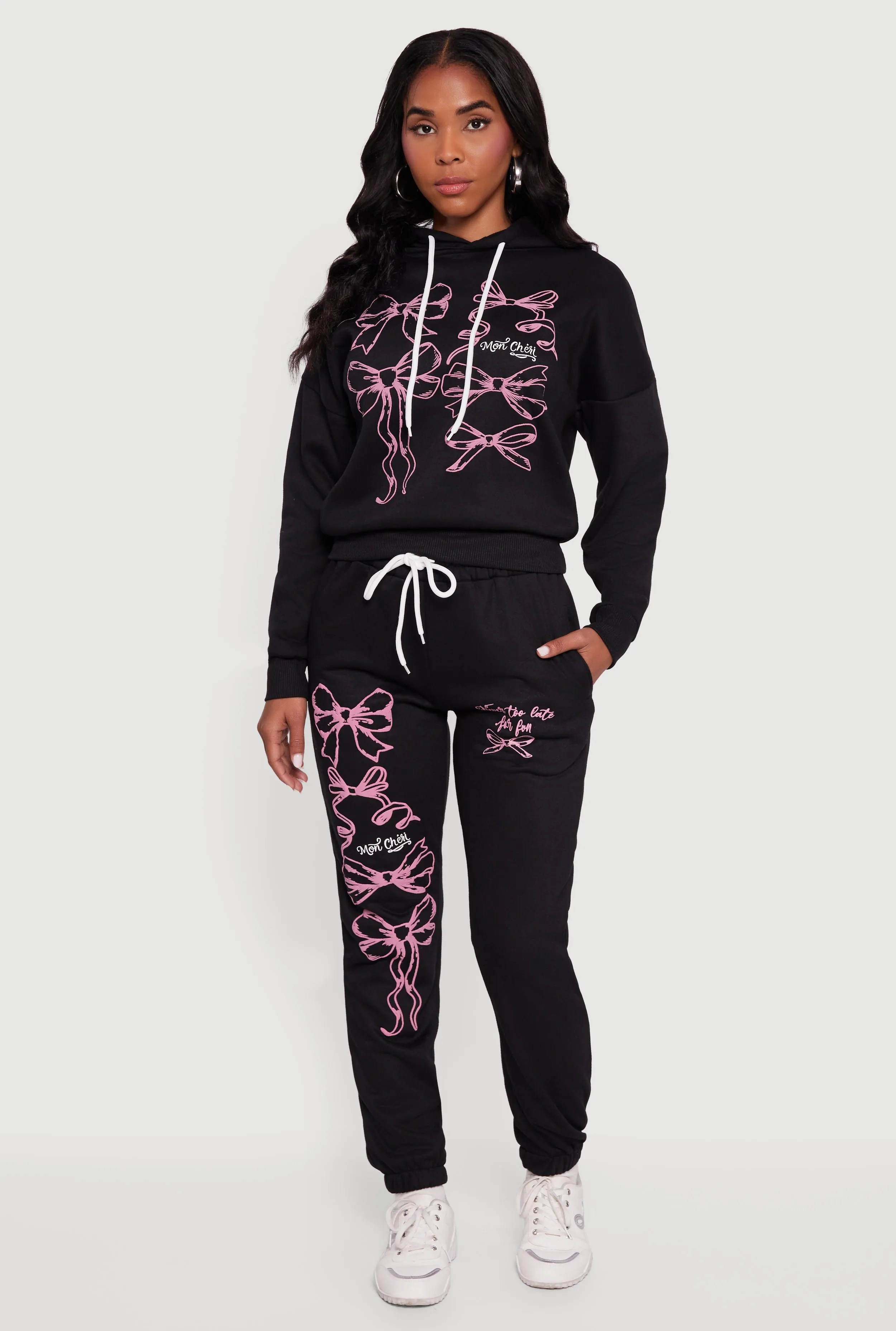 Mon Cheri Bow Graphic Drawstring Waist Sweatpants sold by Rainbow product image thumbnail 2