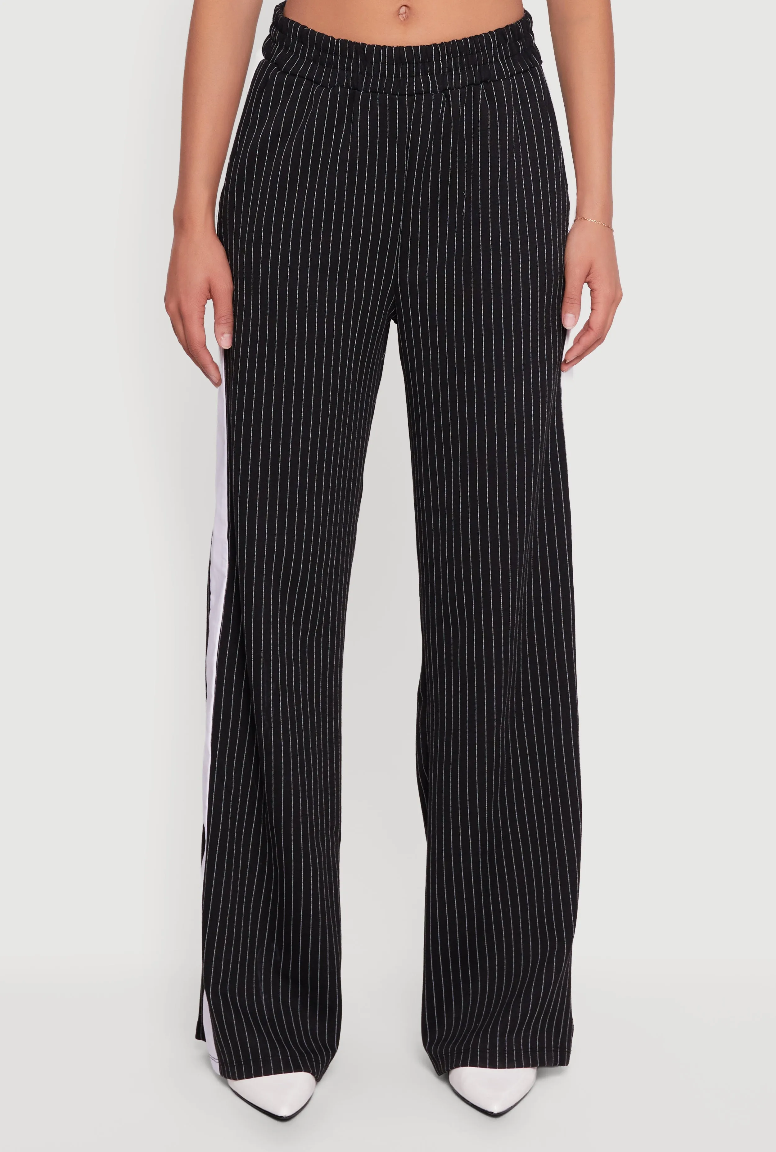 Pinstripe Ponte Side Stripe Pull On Pants sold by Rainbow product image thumbnail 3