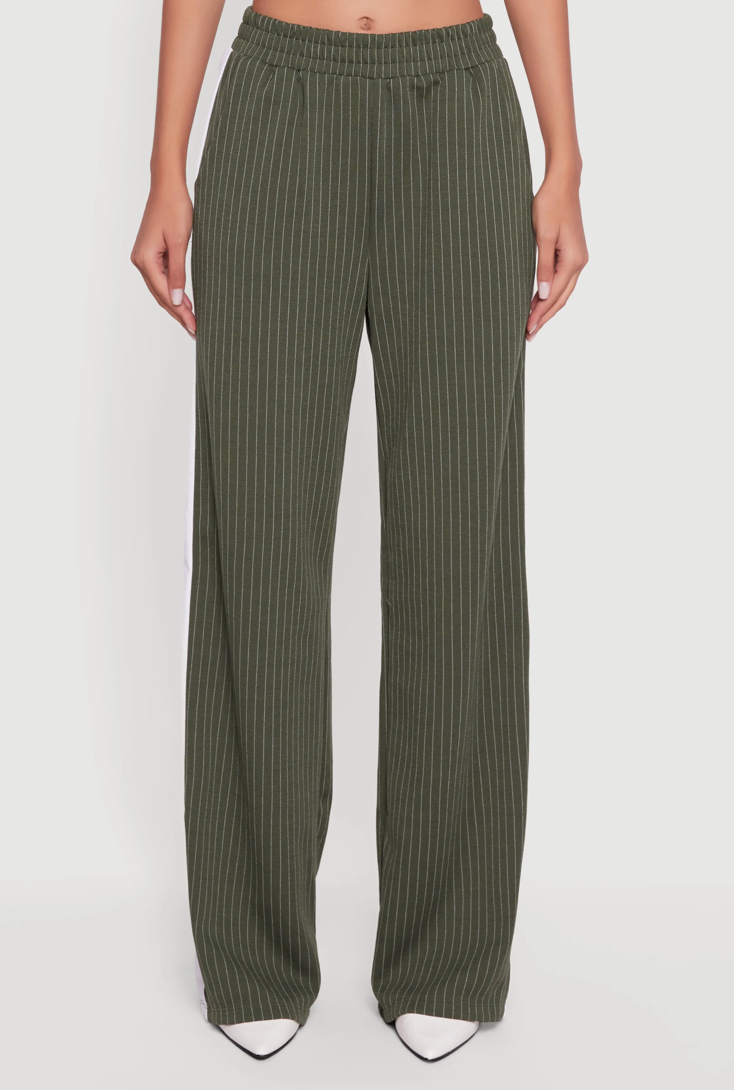 Pinstripe Ponte Side Stripe Pull On Pants sold by Rainbow product image thumbnail 3