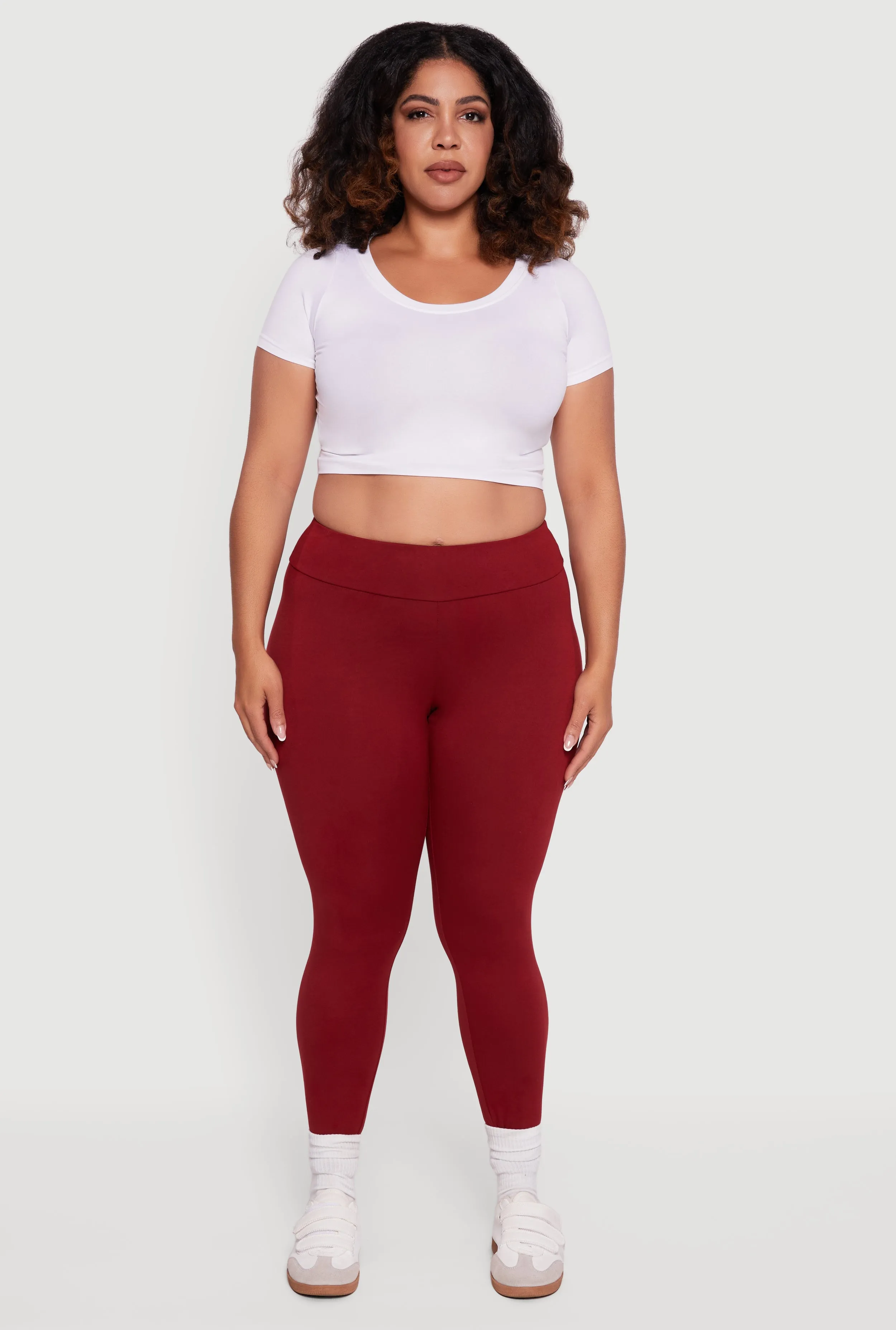 Plus Size Fleece Lined Soft Knit High Waisted Leggings sold by Rainbow product image thumbnail 2