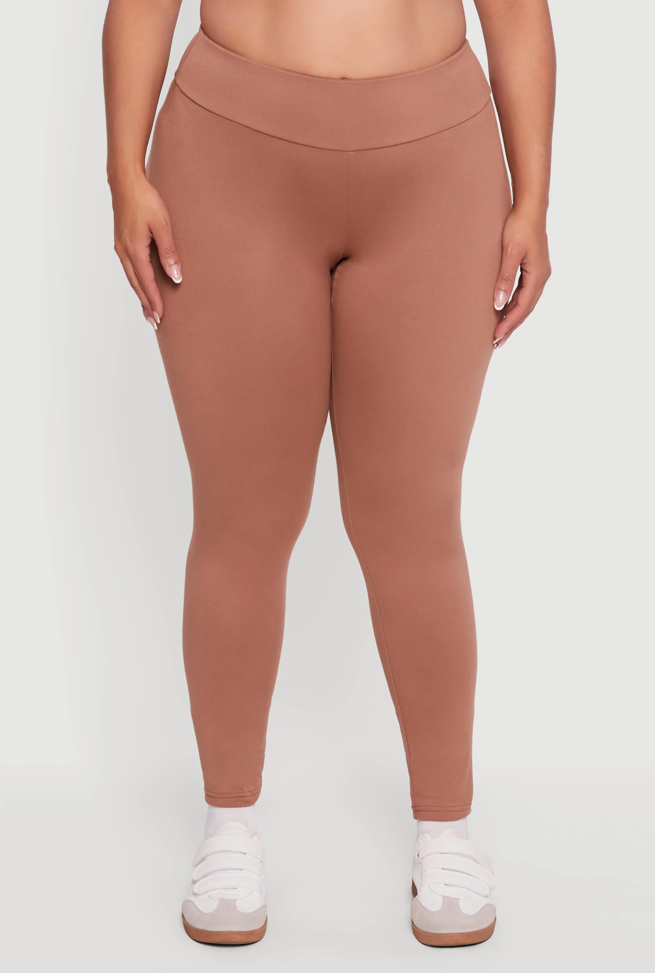 Plus Size Fleece Lined Soft Knit High Waisted Leggings sold by Rainbow product image thumbnail 5