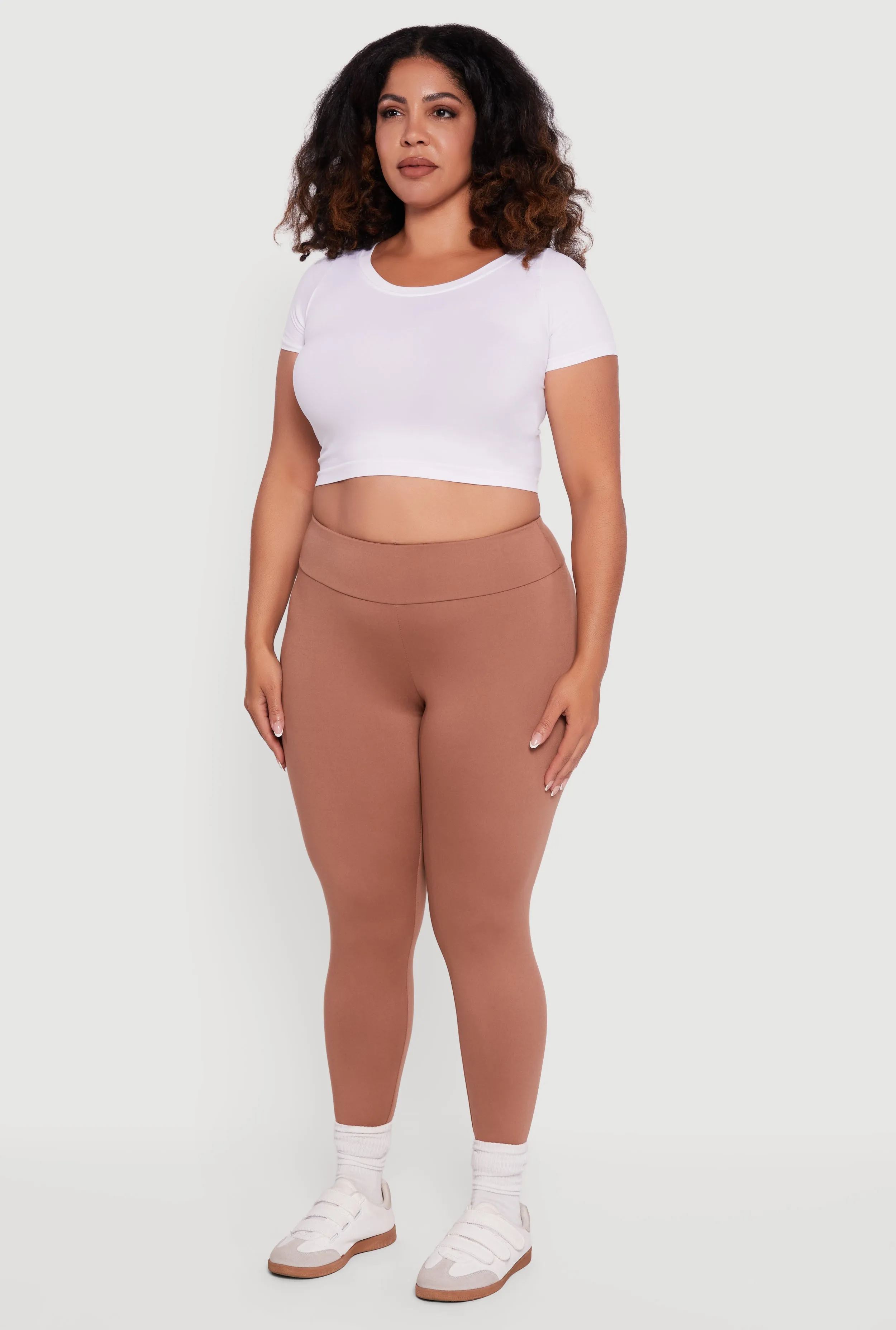 Plus Size Fleece Lined Soft Knit High Waisted Leggings sold by Rainbow product image thumbnail 3