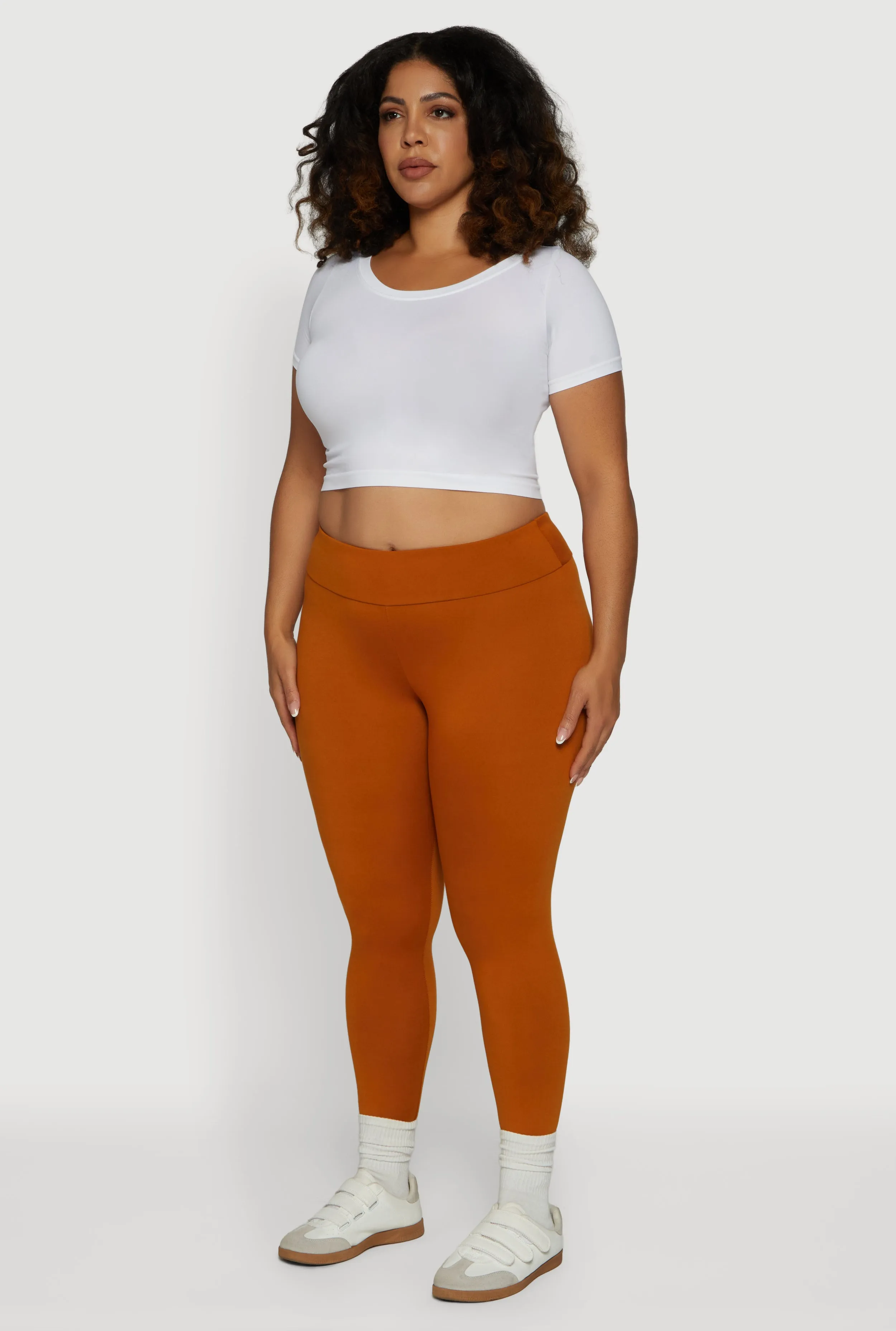 Plus Size Fleece Lined Soft Knit High Waisted Leggings sold by Rainbow product image thumbnail 3