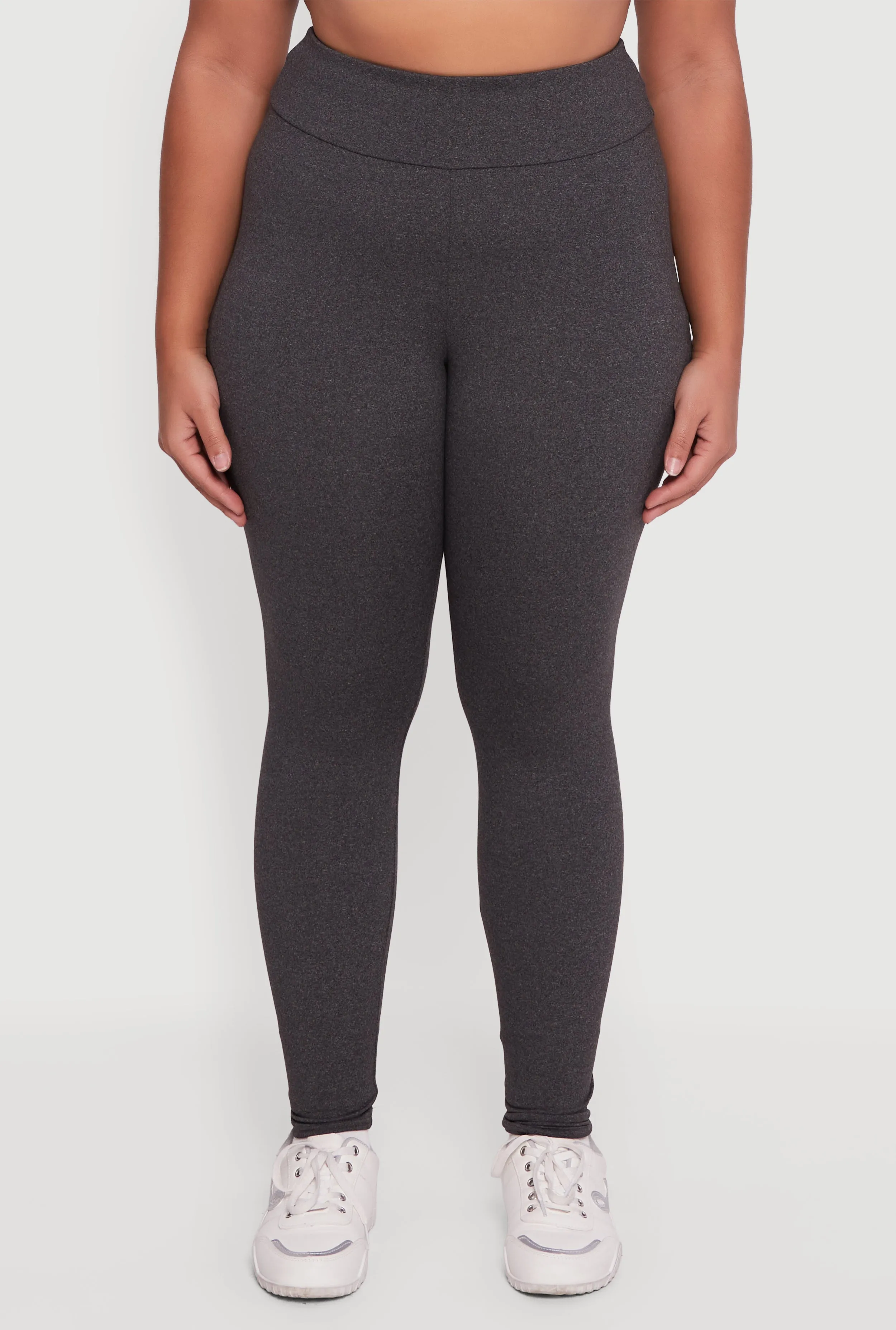 Plus Size Fleece Lined Soft Knit High Waisted Leggings sold by Rainbow product image thumbnail 5