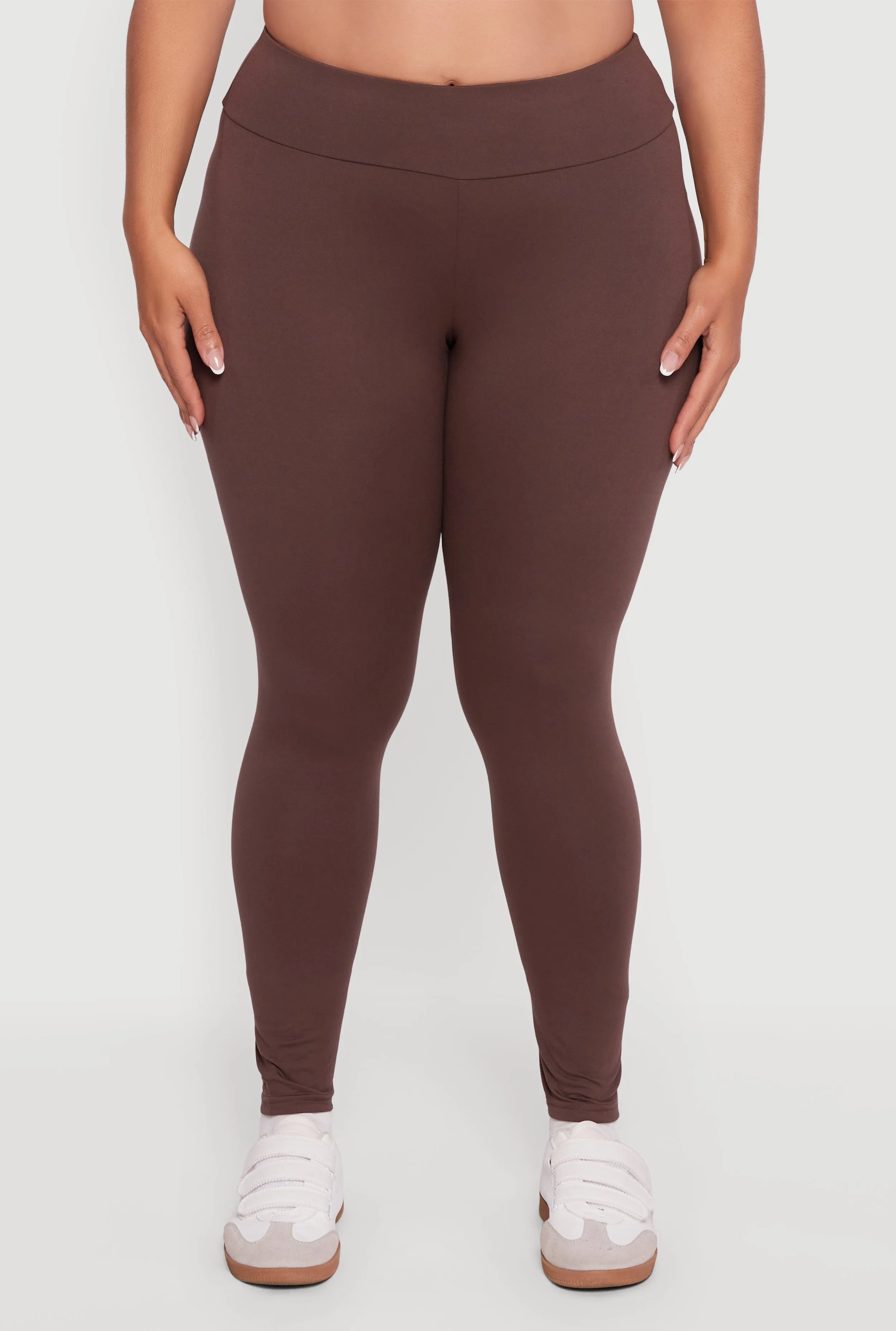 Plus Size Fleece Lined Soft Knit High Waisted Leggings sold by Rainbow product image thumbnail 5