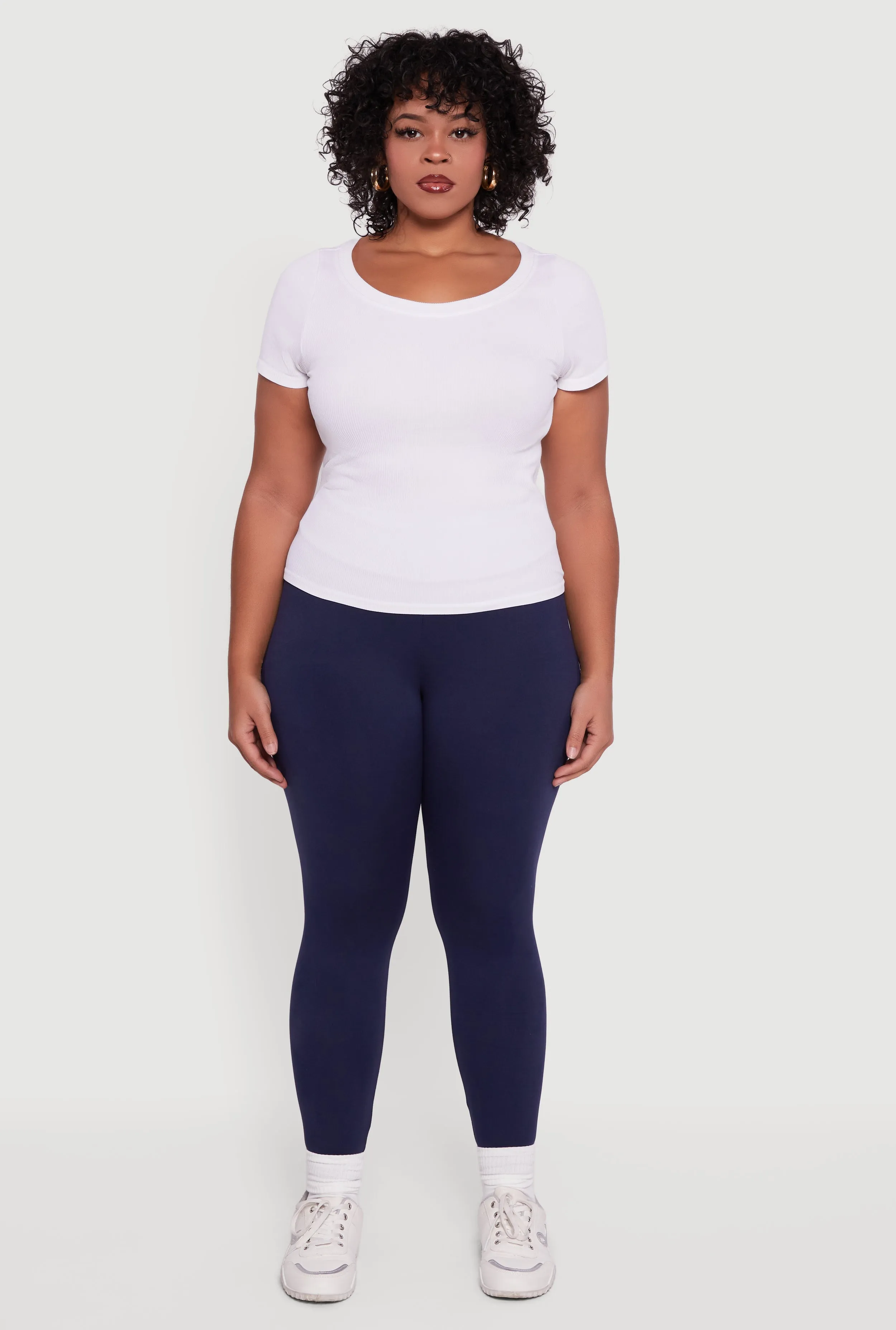 Plus Size Fleece Lined Soft Knit High Waisted Leggings sold by Rainbow product image thumbnail 2