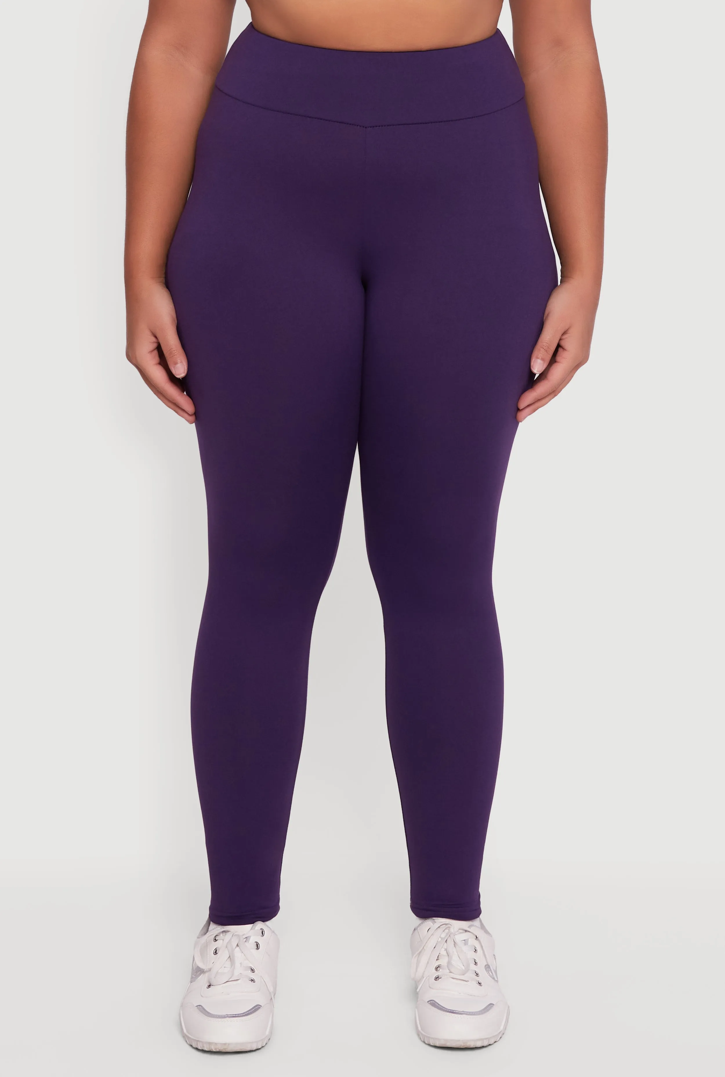 Plus Size Fleece Lined Soft Knit High Waisted Leggings sold by Rainbow product image thumbnail 5