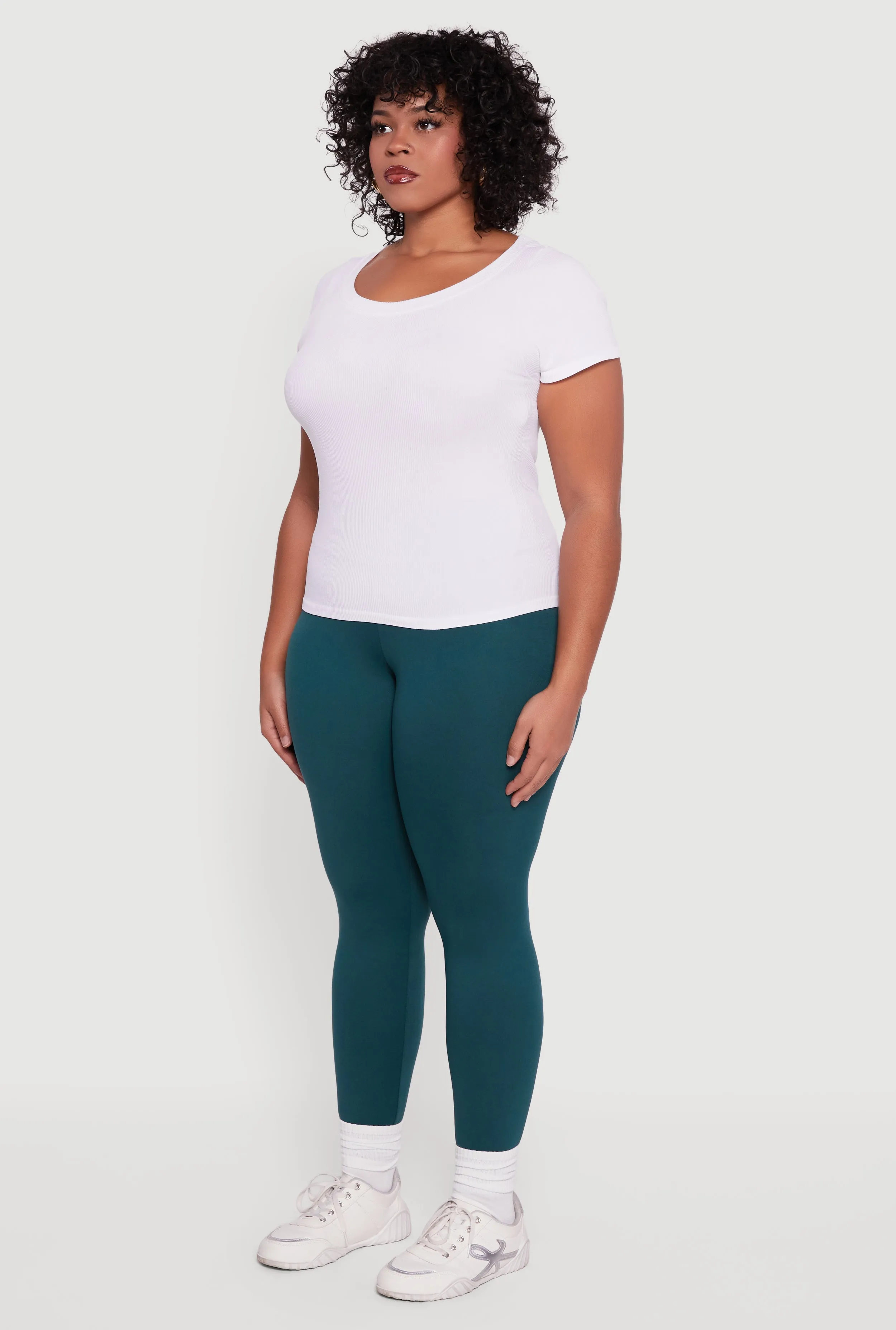 Plus Size Fleece Lined Soft Knit High Waisted Leggings sold by Rainbow product image thumbnail 3