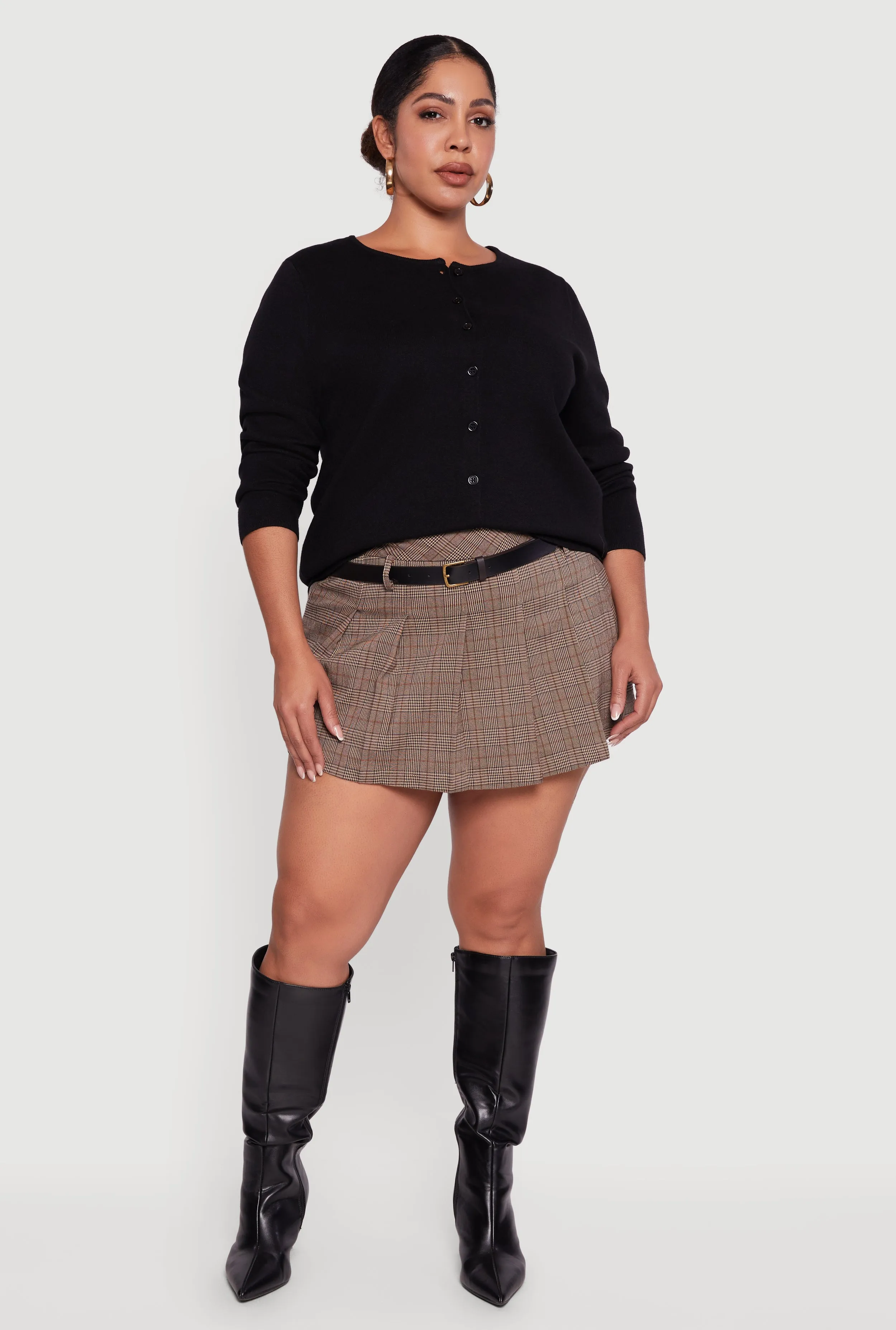 Plus Size Long Sleeve Button Front Cardigan sold by Rainbow product image thumbnail 5