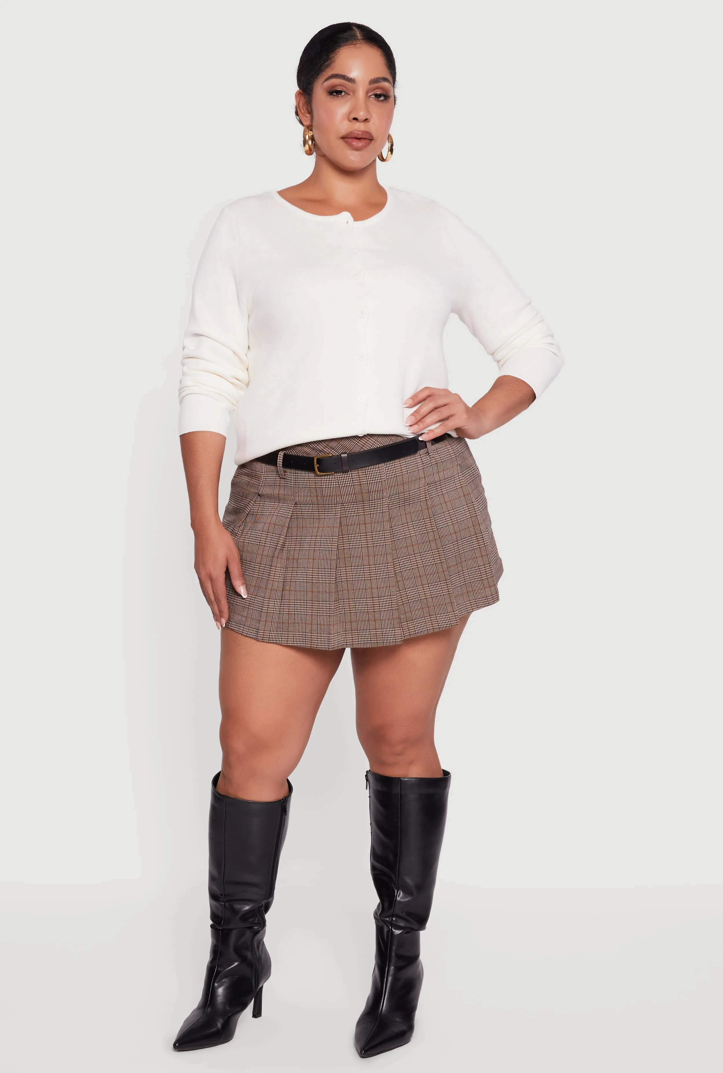 Plus Size Long Sleeve Button Front Cardigan sold by Rainbow product image thumbnail 4