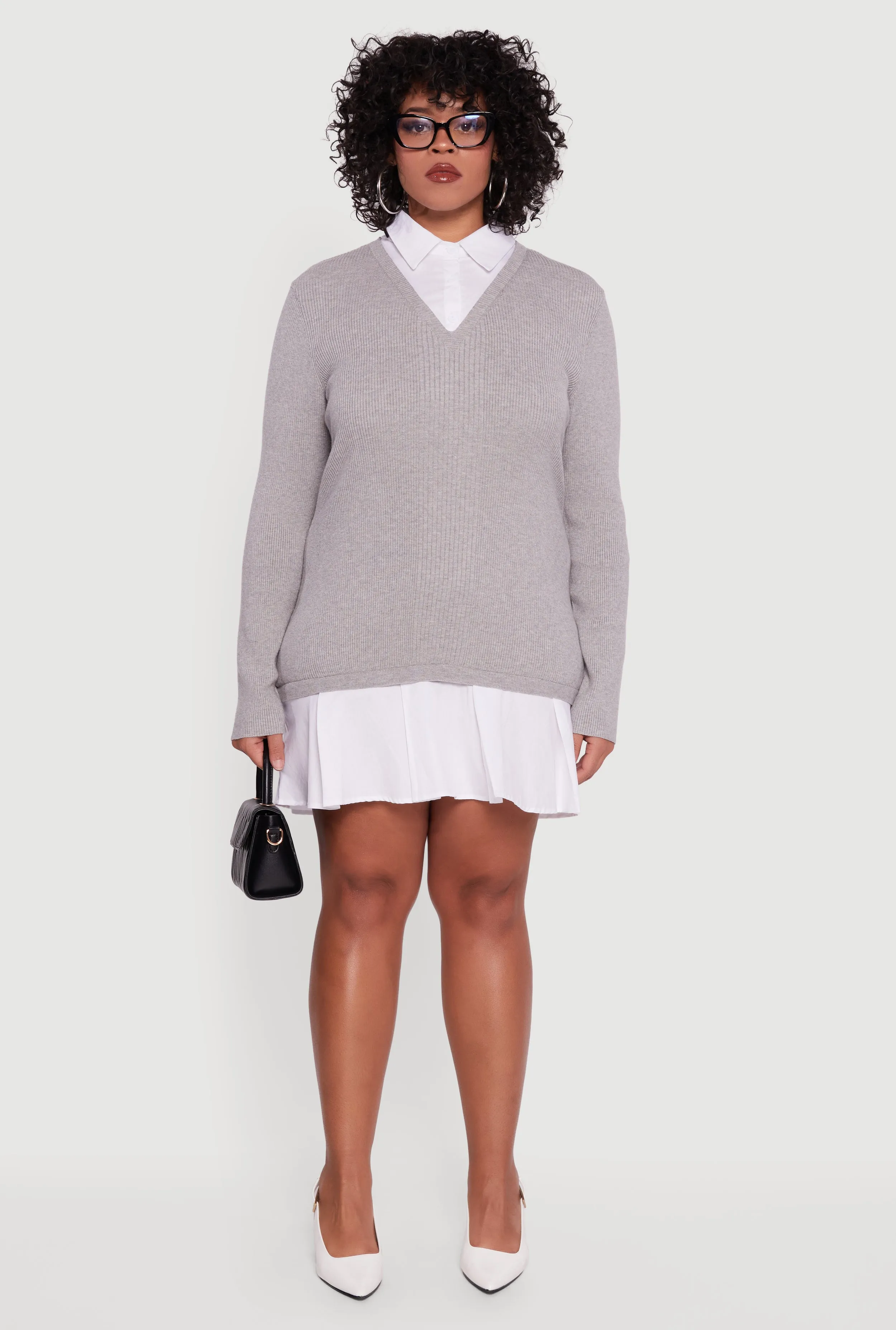 Plus Size Layered Look Sweater Dress sold by Rainbow product image thumbnail 2
