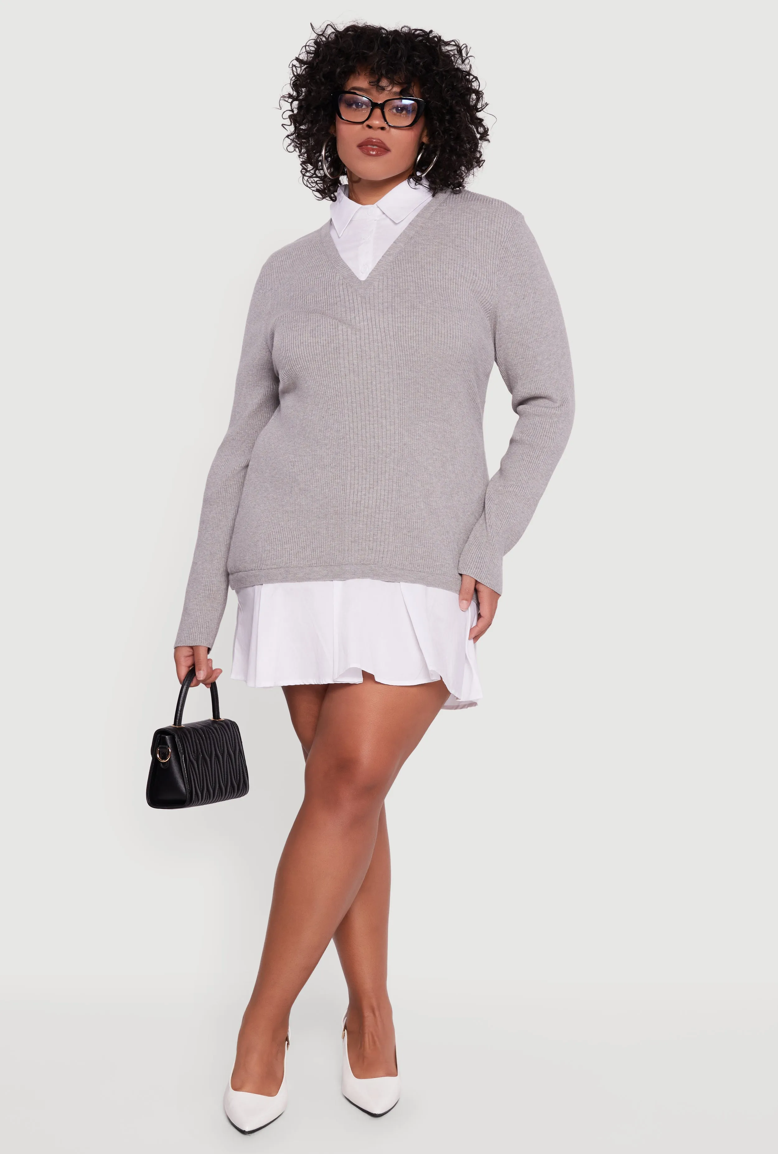 Plus Size Layered Look Sweater Dress sold by Rainbow product image thumbnail 2