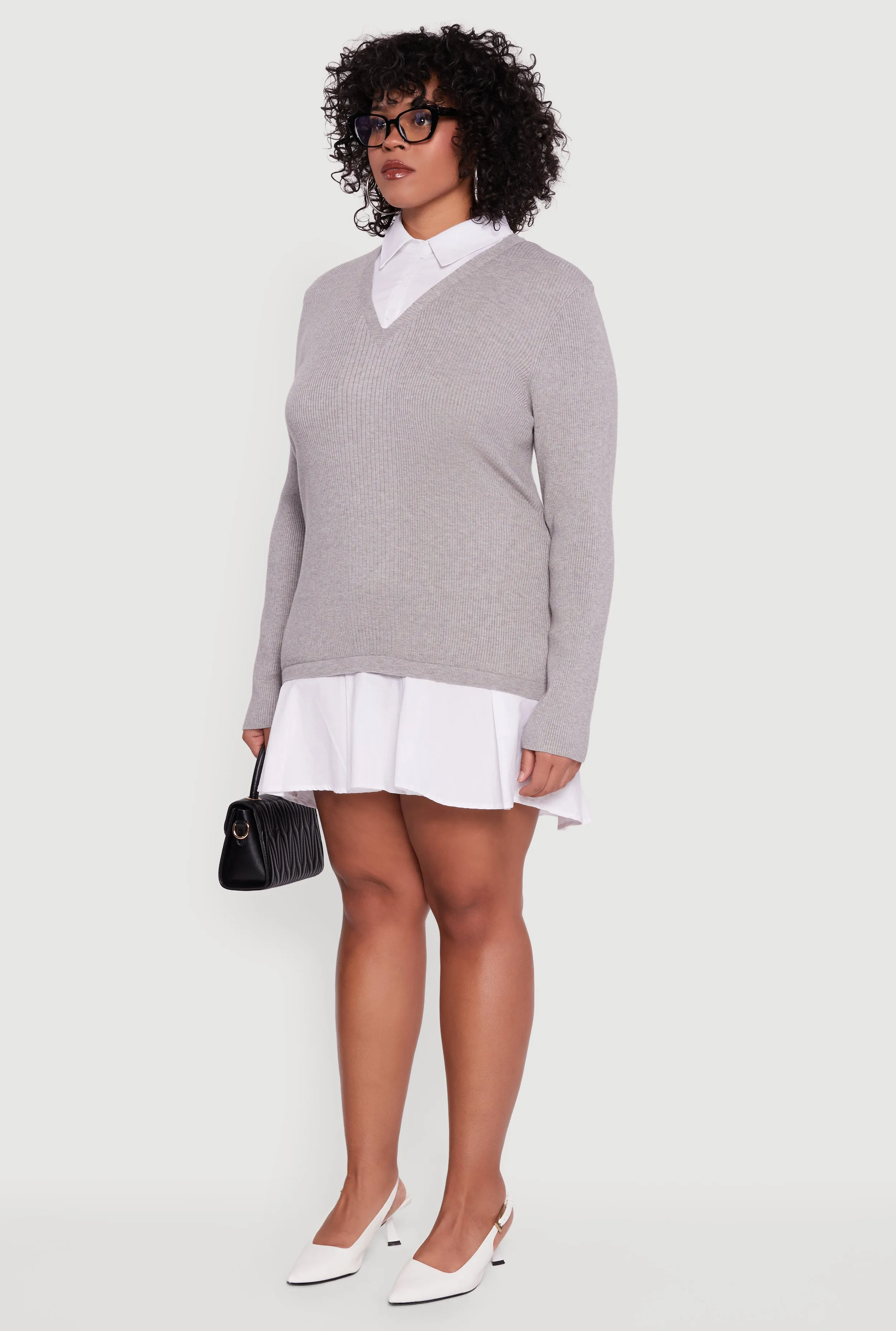 Plus Size Layered Look Sweater Dress sold by Rainbow product image thumbnail 3