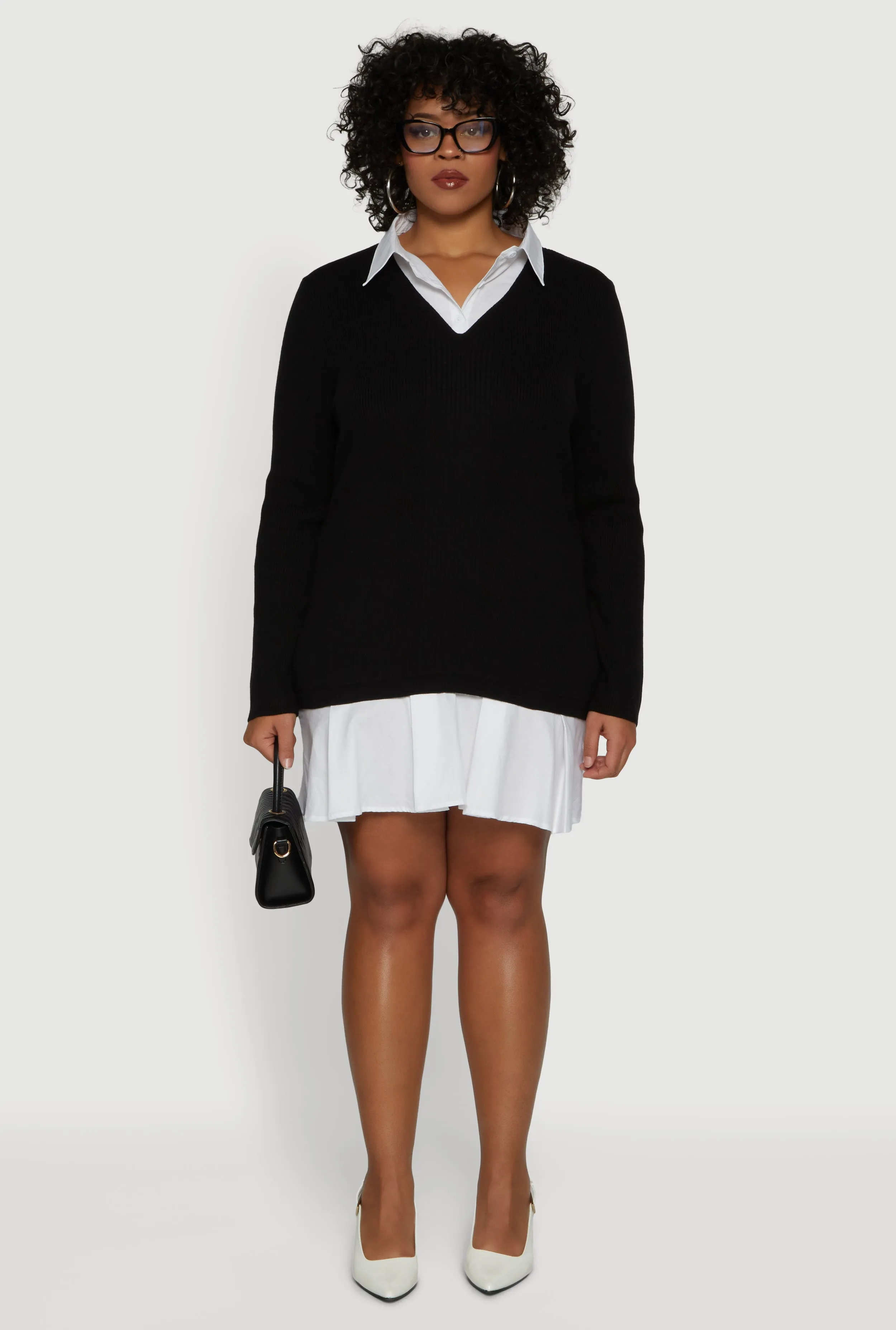 Plus Size Layered Look Sweater Dress sold by Rainbow product image thumbnail 2