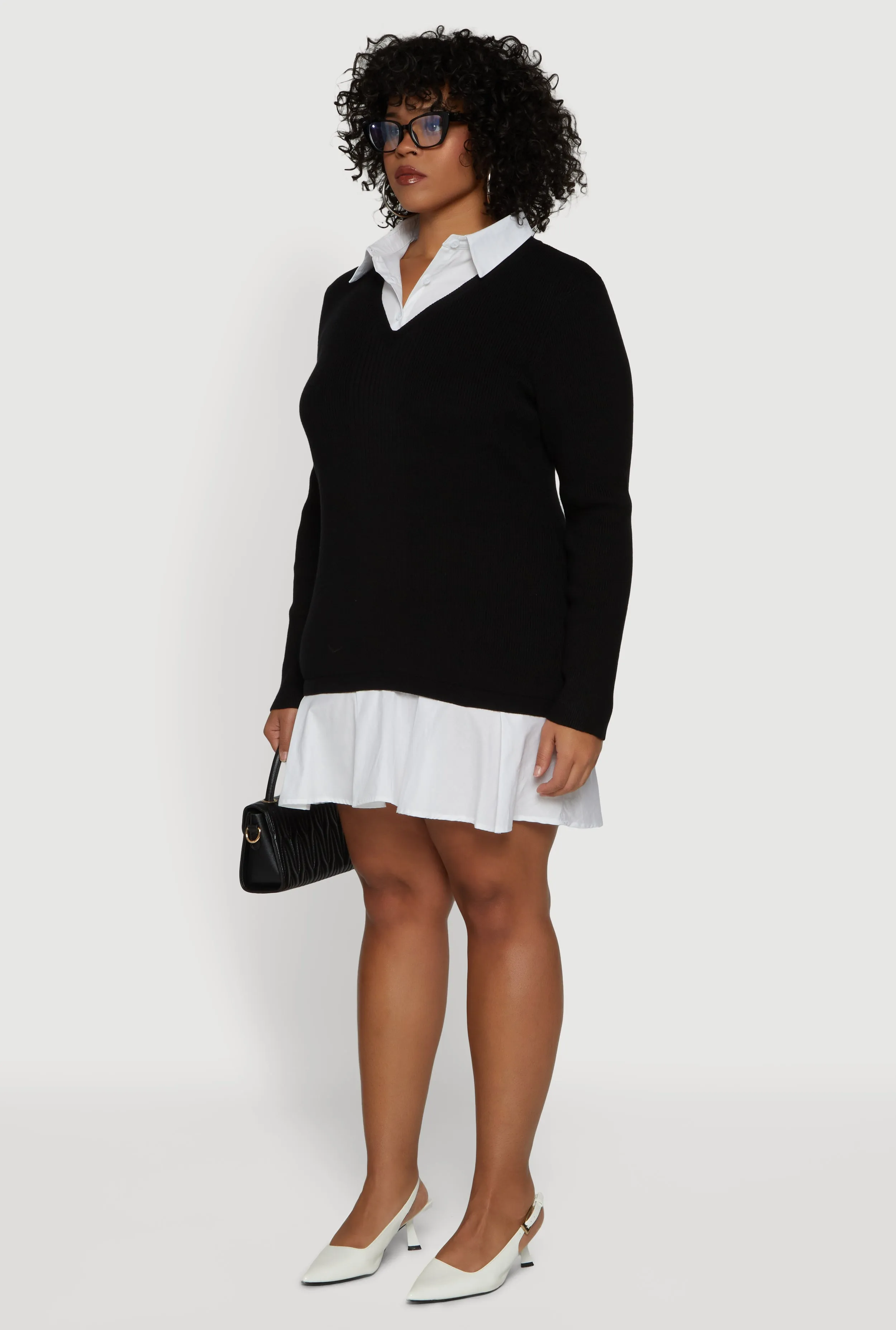 Plus Size Layered Look Sweater Dress sold by Rainbow product image thumbnail 3
