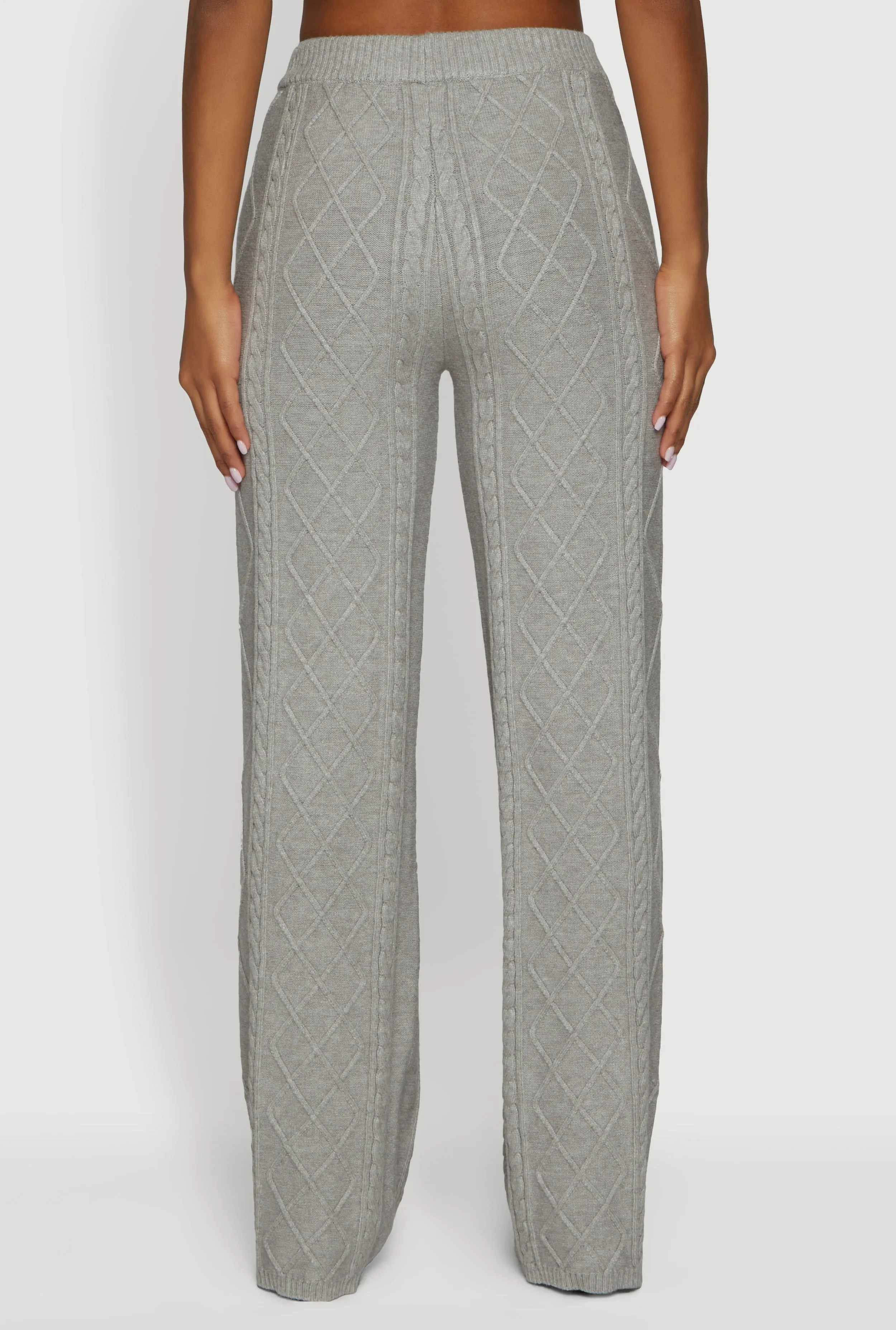 High Waisted Drawstring Cable Knit Pants sold by Rainbow product image thumbnail 5