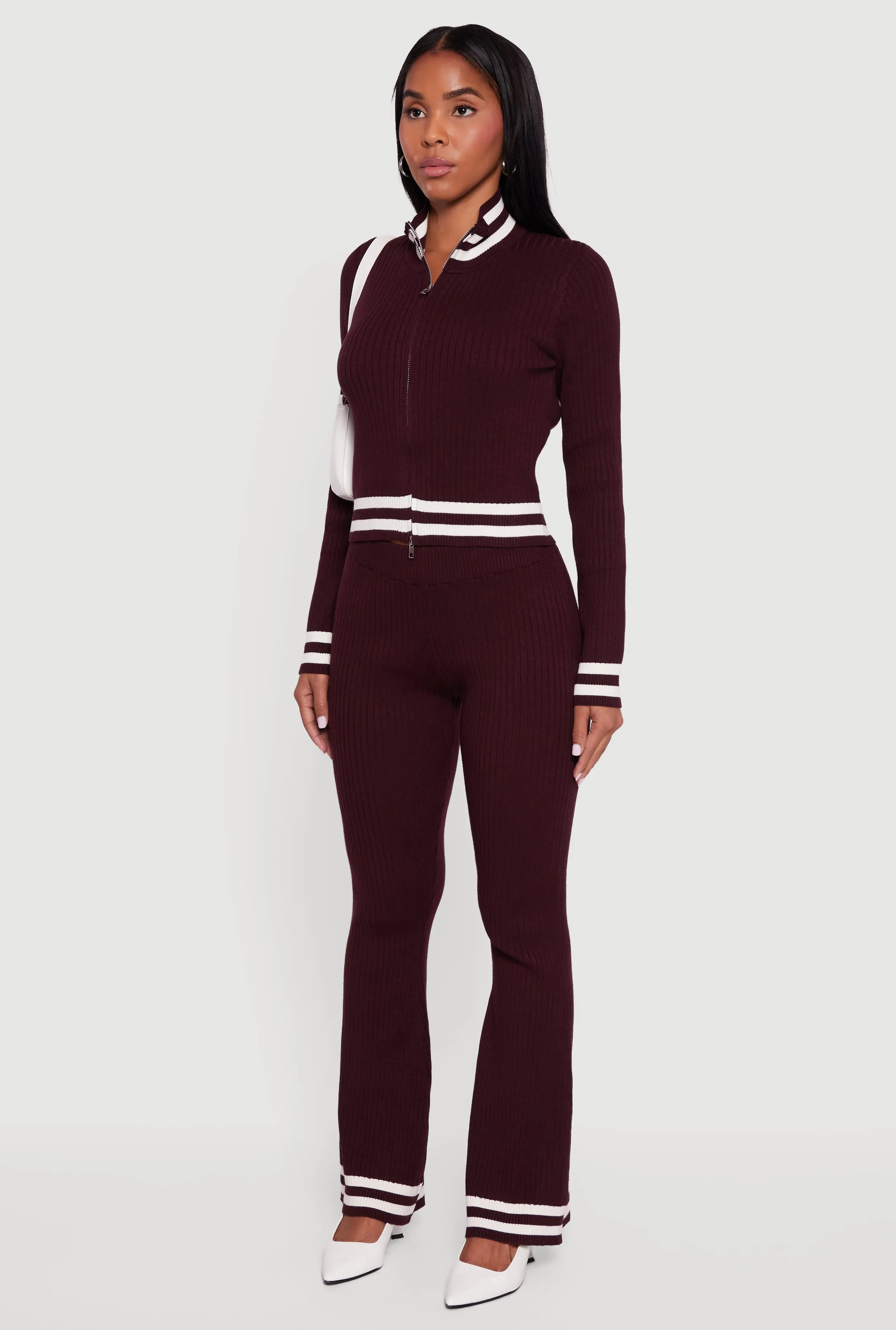 Varsity Stripe Detail Zip Front Sweater sold by Rainbow product image thumbnail 5