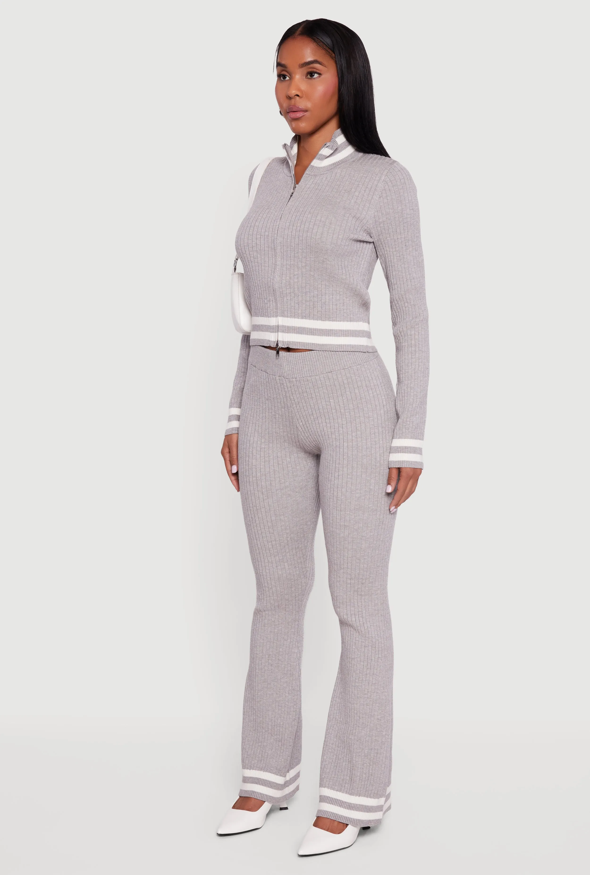 Varsity Stripe Detail Zip Front Sweater sold by Rainbow product image thumbnail 5