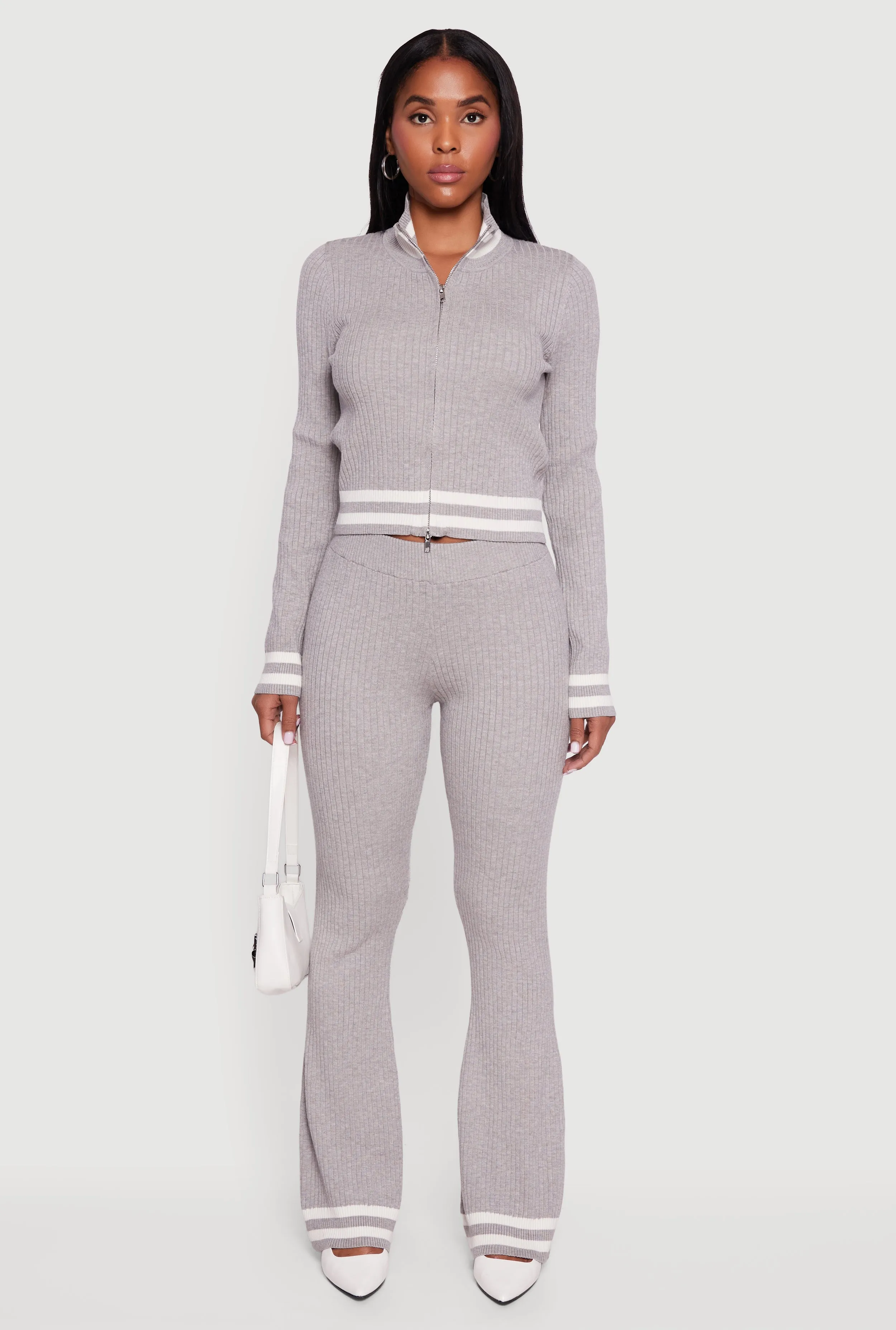 Varsity Stripe Detail Zip Front Sweater sold by Rainbow product image thumbnail 3