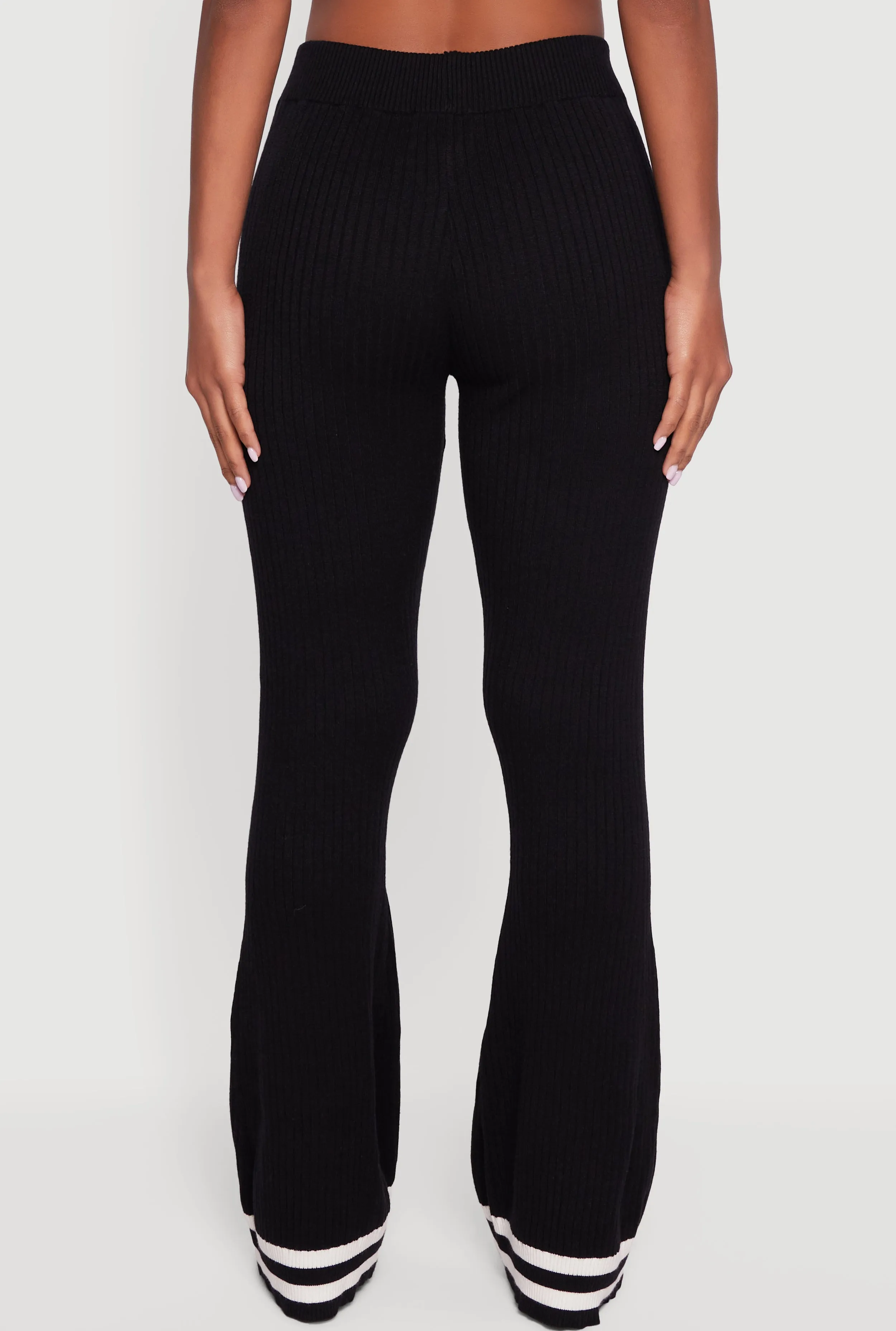 Varsity Stripe Ribbed Knit Boot Cut Pants sold by Rainbow product image thumbnail 5