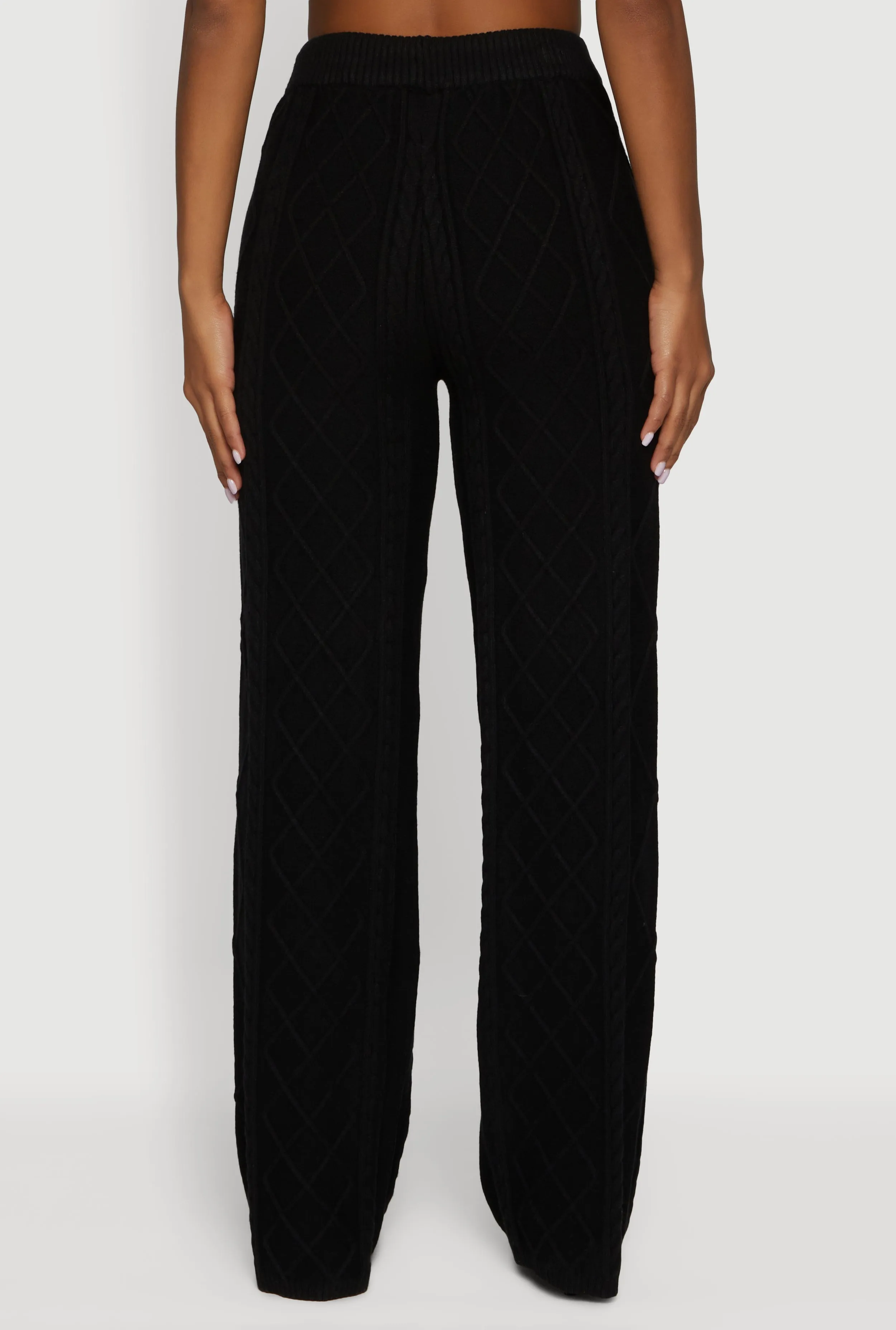 High Waisted Drawstring Cable Knit Pants sold by Rainbow product image thumbnail 5