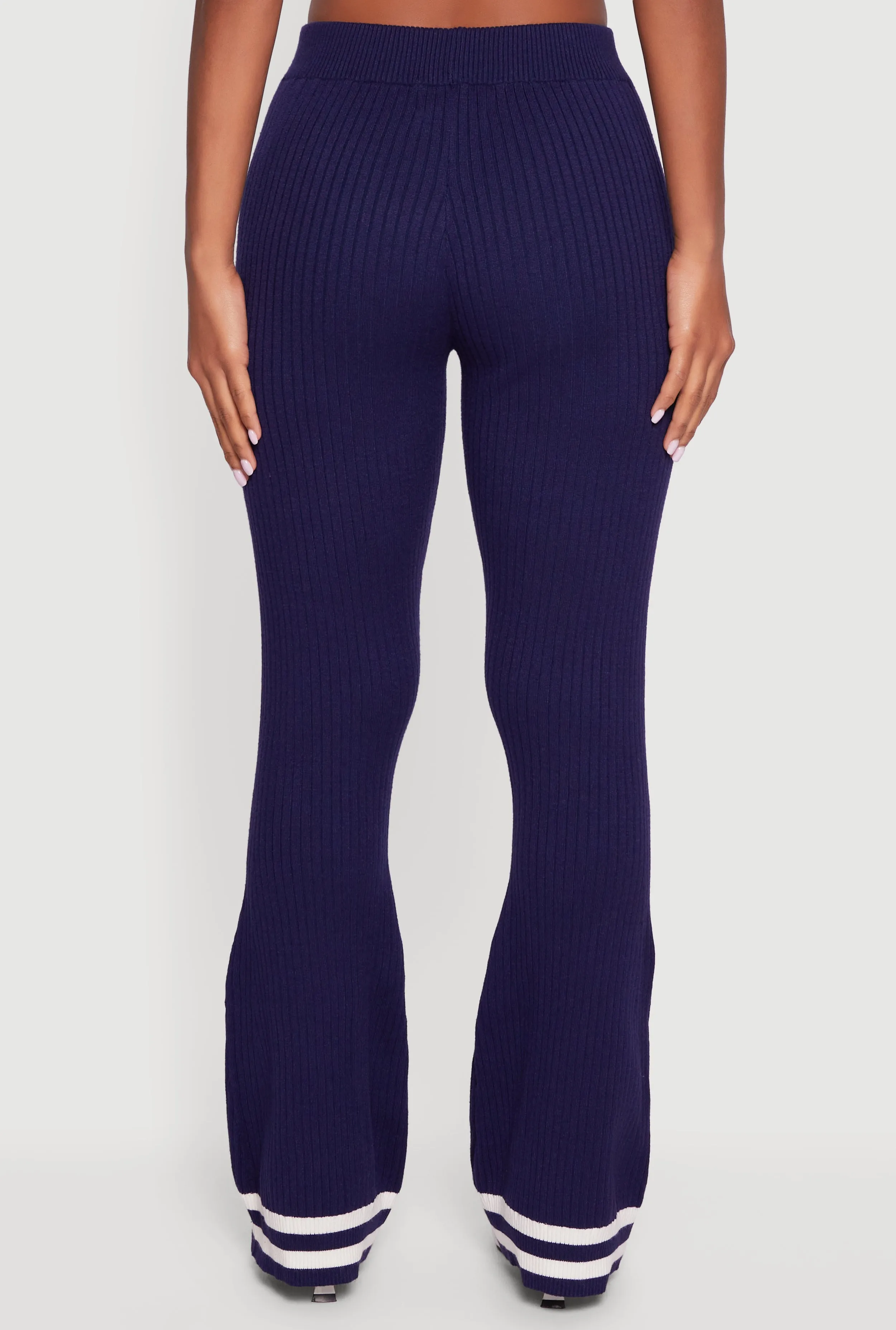Varsity Stripe Ribbed Knit Boot Cut Pants sold by Rainbow product image thumbnail 5