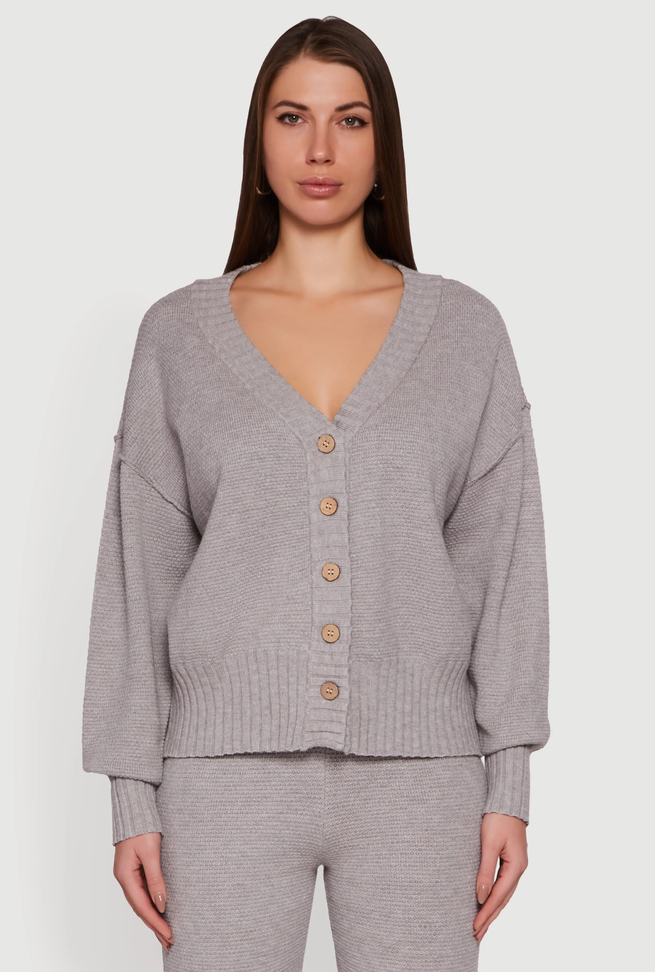 Drop Shoulder Button Front Cardigan sold by Rainbow product image thumbnail 2